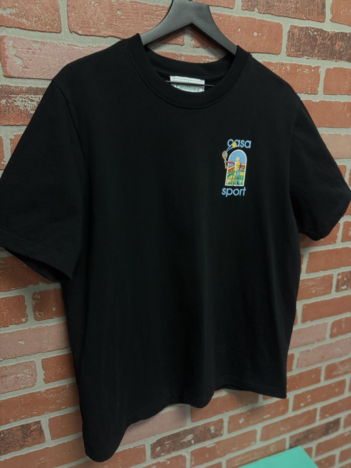 Casablanca Casablanca Black Tee Shirt Size XL Pre Owned 🧼 Size US XL / EU 56 / 4 - 5 Thumbnail