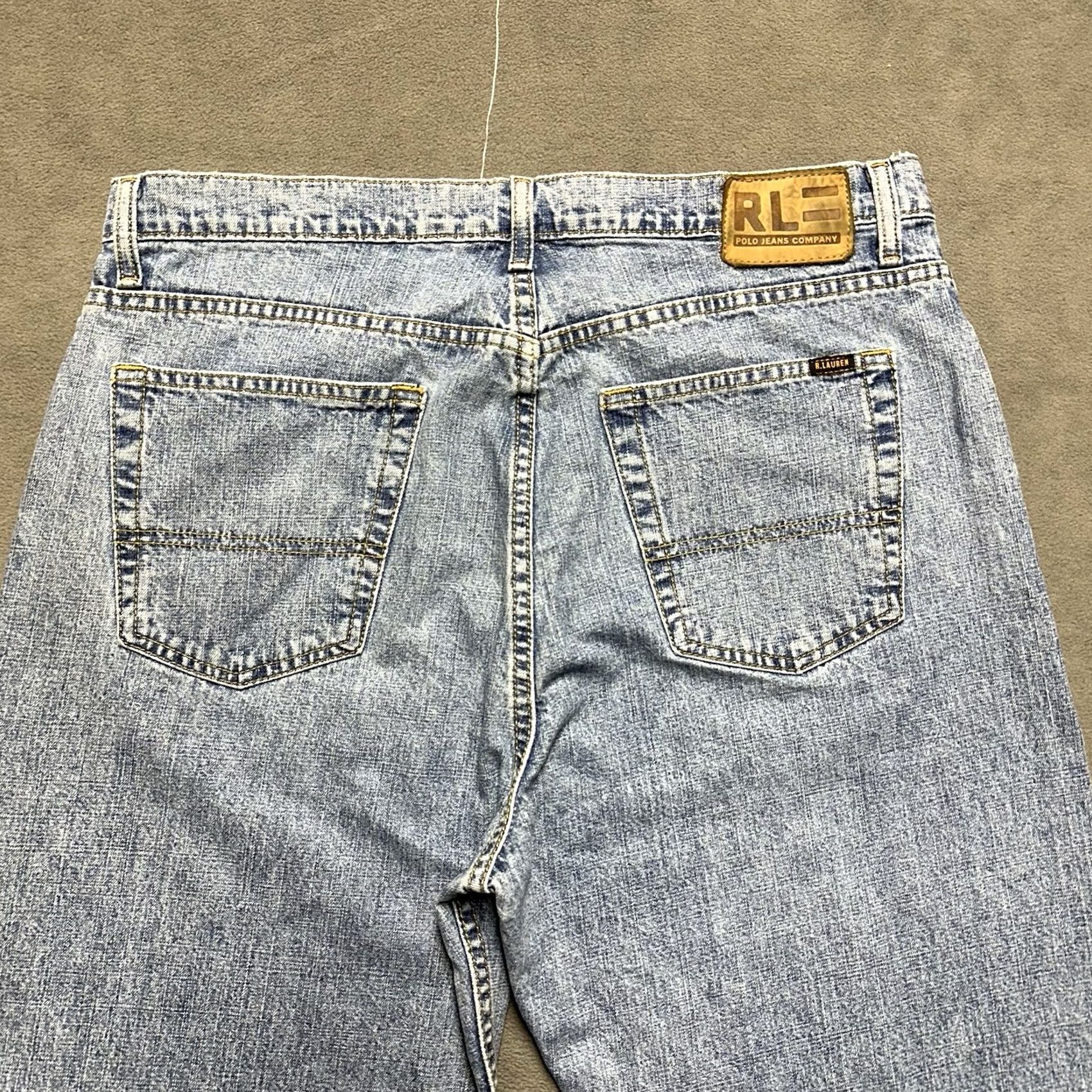 Polo Ralph Lauren VINTAGE Jeans Mens 36 Blue Ralph Lauren 36x32 36x31 Classic Relaxed Fit Tapered EUC Size US 36 / EU 52 - 4 Thumbnail