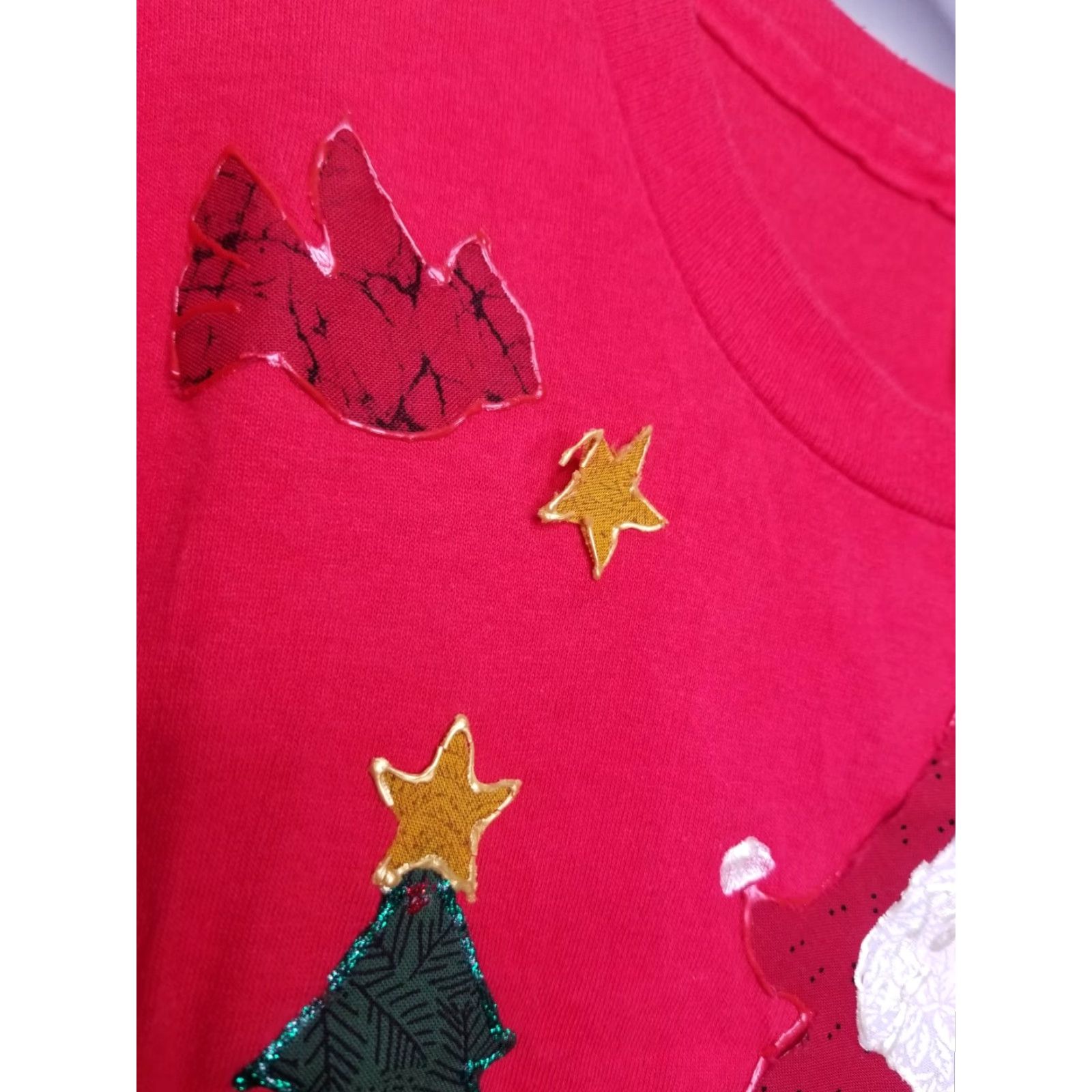 Fruit Of The Loom Vintage 1980s Fruit of the Loom Santa Claus Christmas T Shirt Men's XL Red Graphic Tee Unisex Distressed Size US XL / EU 56 / 4 - 5 Thumbnail
