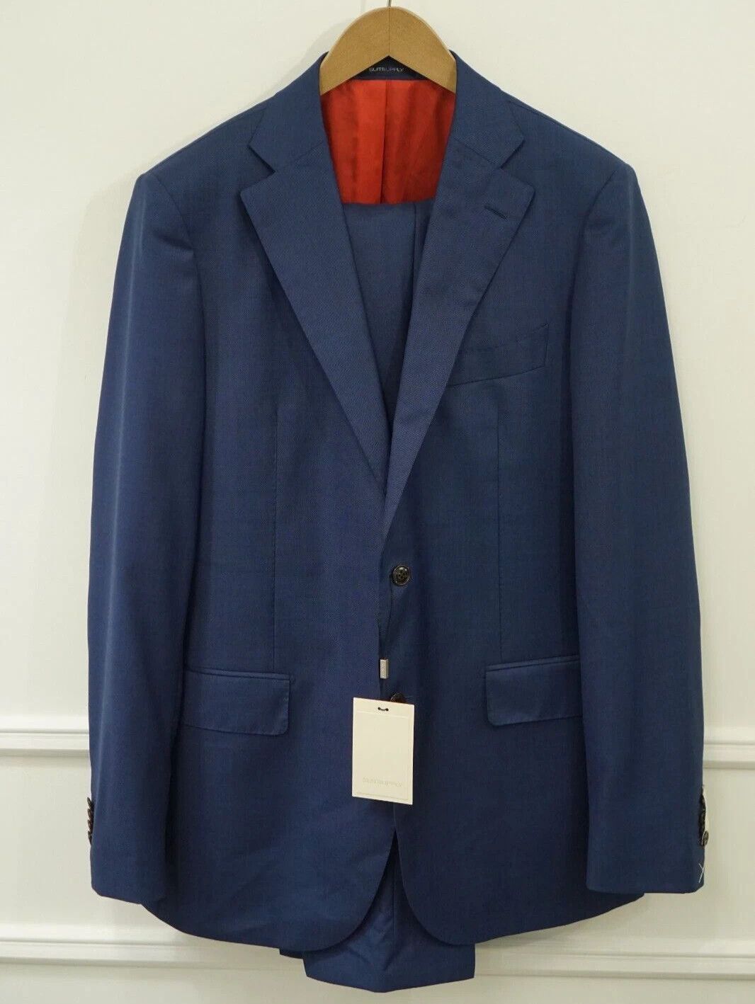 Suitsupply Men Suitsupply Suit Lazio Blue Vitale Barberis 110's US46L Size 46L - 1 Thumbnail
