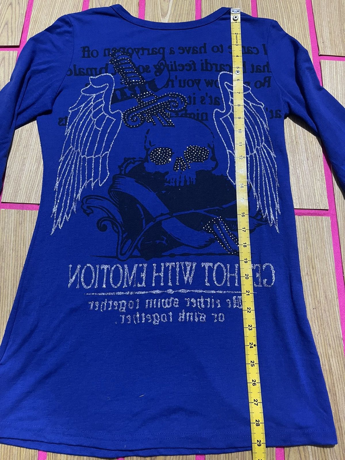 If Six Was Nine Y2K long sleeve t-shirt with skull cross pattern ifsix style Size M / US 6-8 / IT 42-44 - 9 Thumbnail