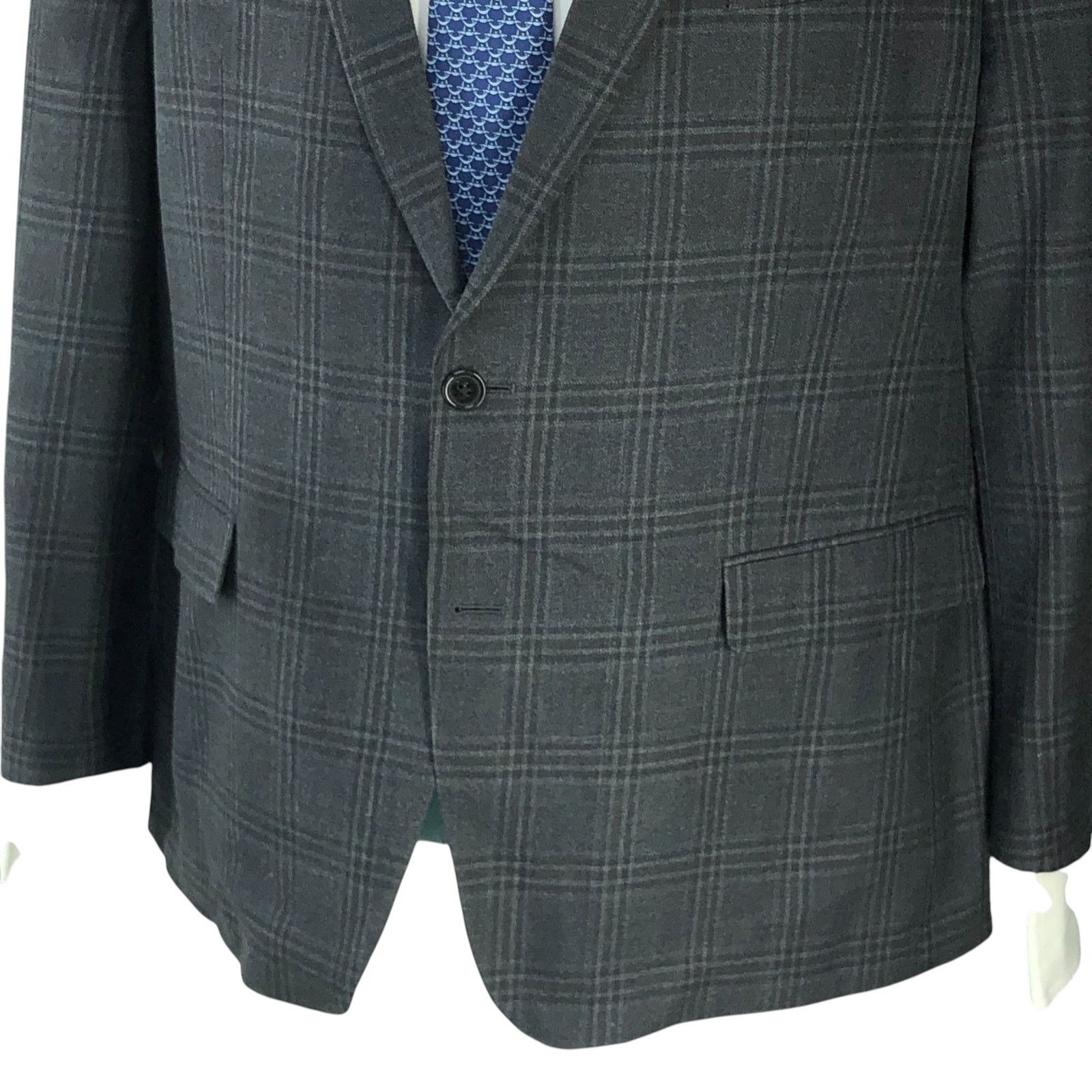Lauren Ralph Lauren Ralph Lauren LRL 46R Sport Coat Jacket Silk Wool Windowpane Size 46R - 3 Thumbnail