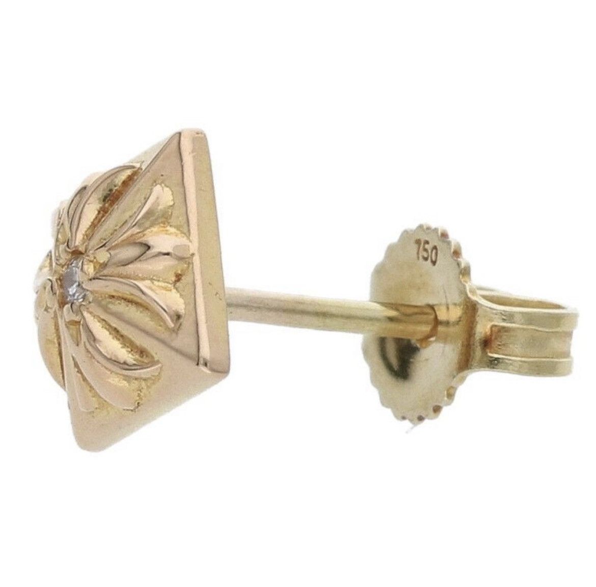 Chrome Hearts Chrome Hearts 22K Stud Pyramid PLUS DIAMOND Gold EARRING Size ONE SIZE - 5 Thumbnail