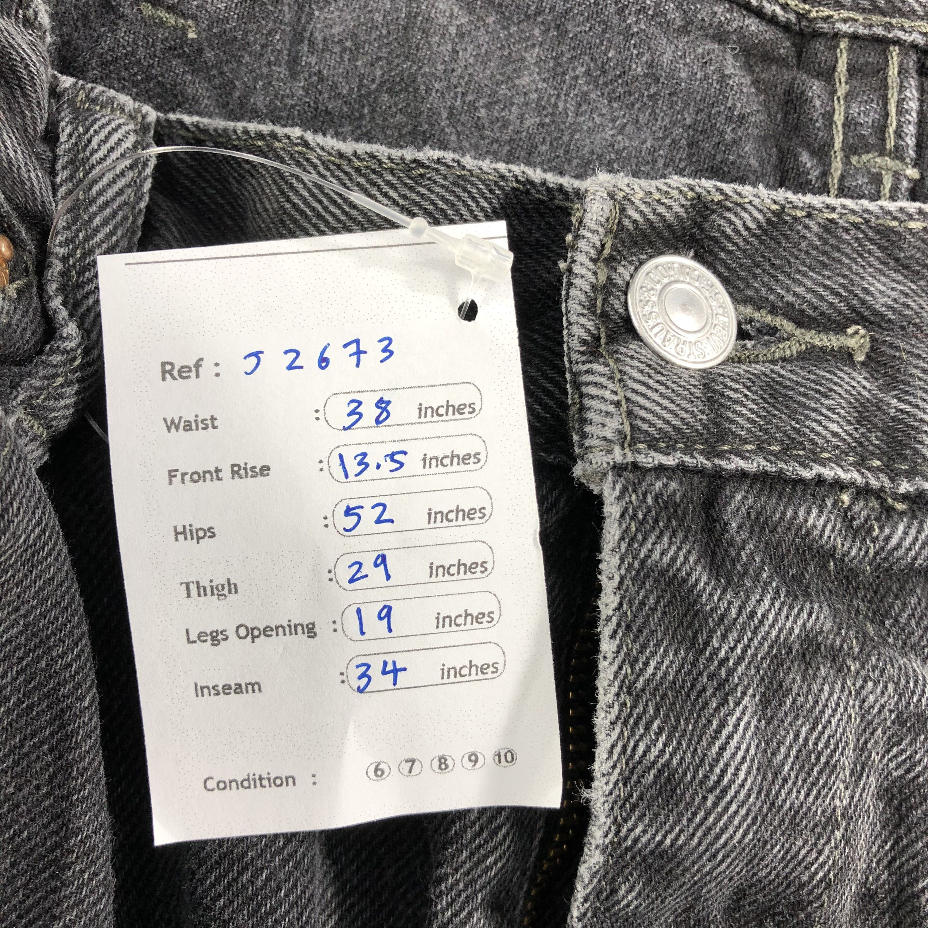Levi's Vintage Faded Black Levis 550 Jeans-J2673 Size US 38 / EU 54 - 15 Thumbnail