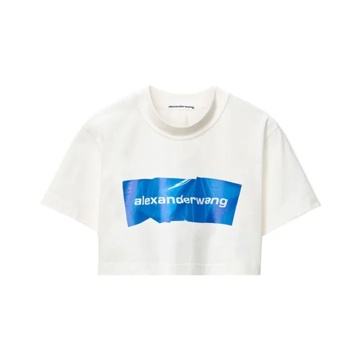 Alexander Wang Alexander Wang SS21 Logo Cropped T-Shirt 0079 Size XS / US 0-2 / IT 36-38 - 1 Thumbnail