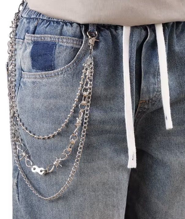 Jewelry 3 Layer Biker Chain Wallet Chain Size ONE SIZE - 2 Thumbnail