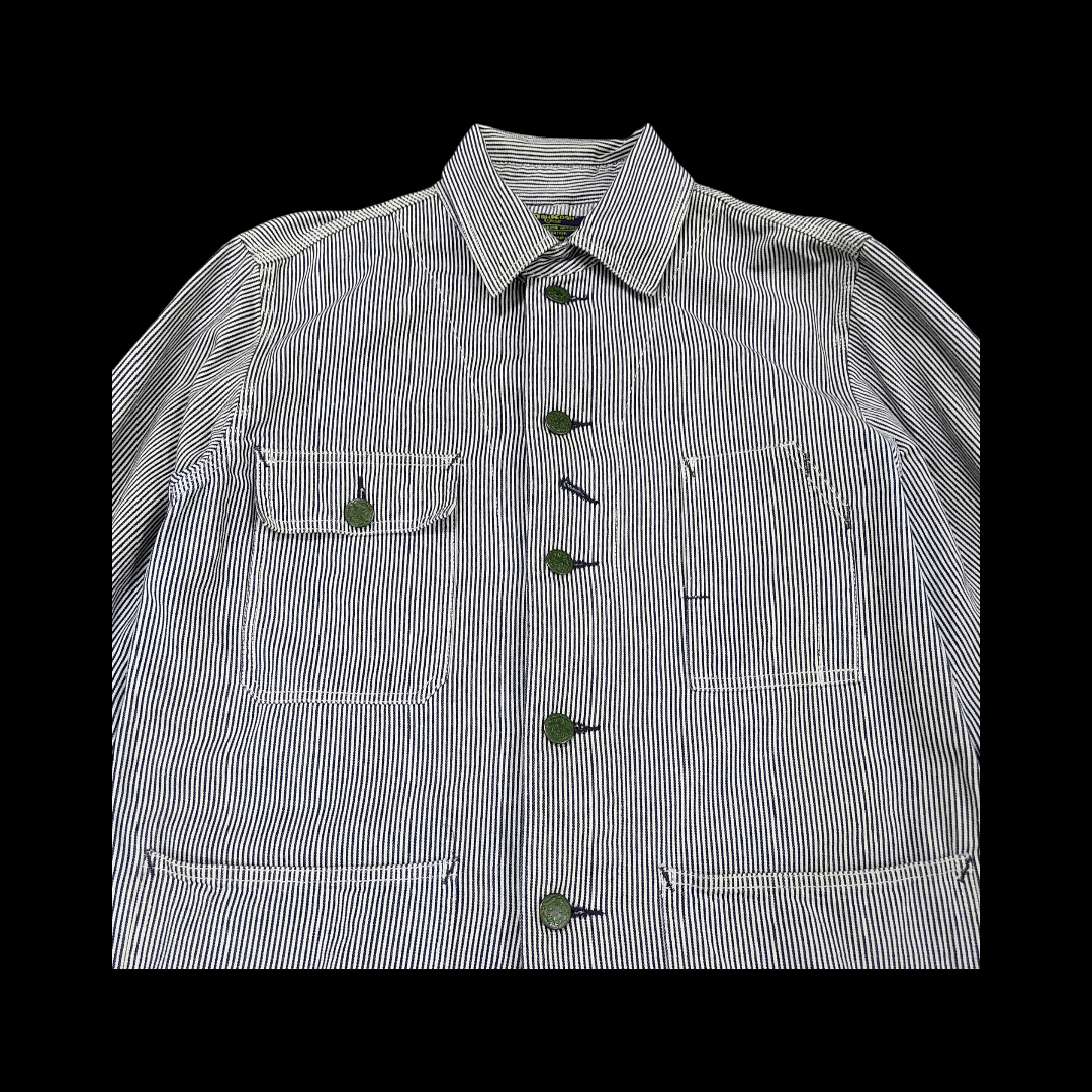 Oshkosh Vintage OSHKOSH Hickory Stripe Denim Chore Jacket Size US L / EU 52-54 / 3 - 6 Thumbnail