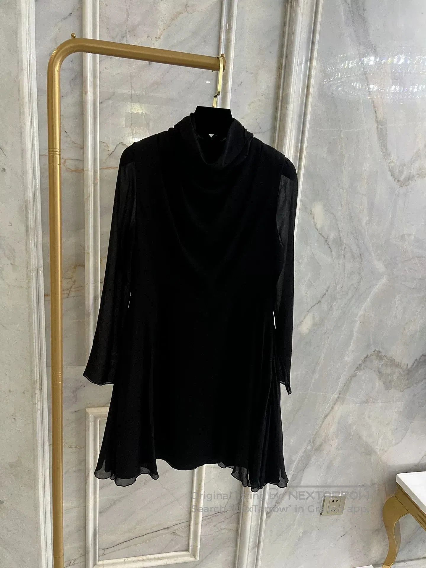 Saint Laurent Paris Saint Laurent Black High Neck Dress. Size M / US 6-8 / IT 42-44 - 4 Thumbnail