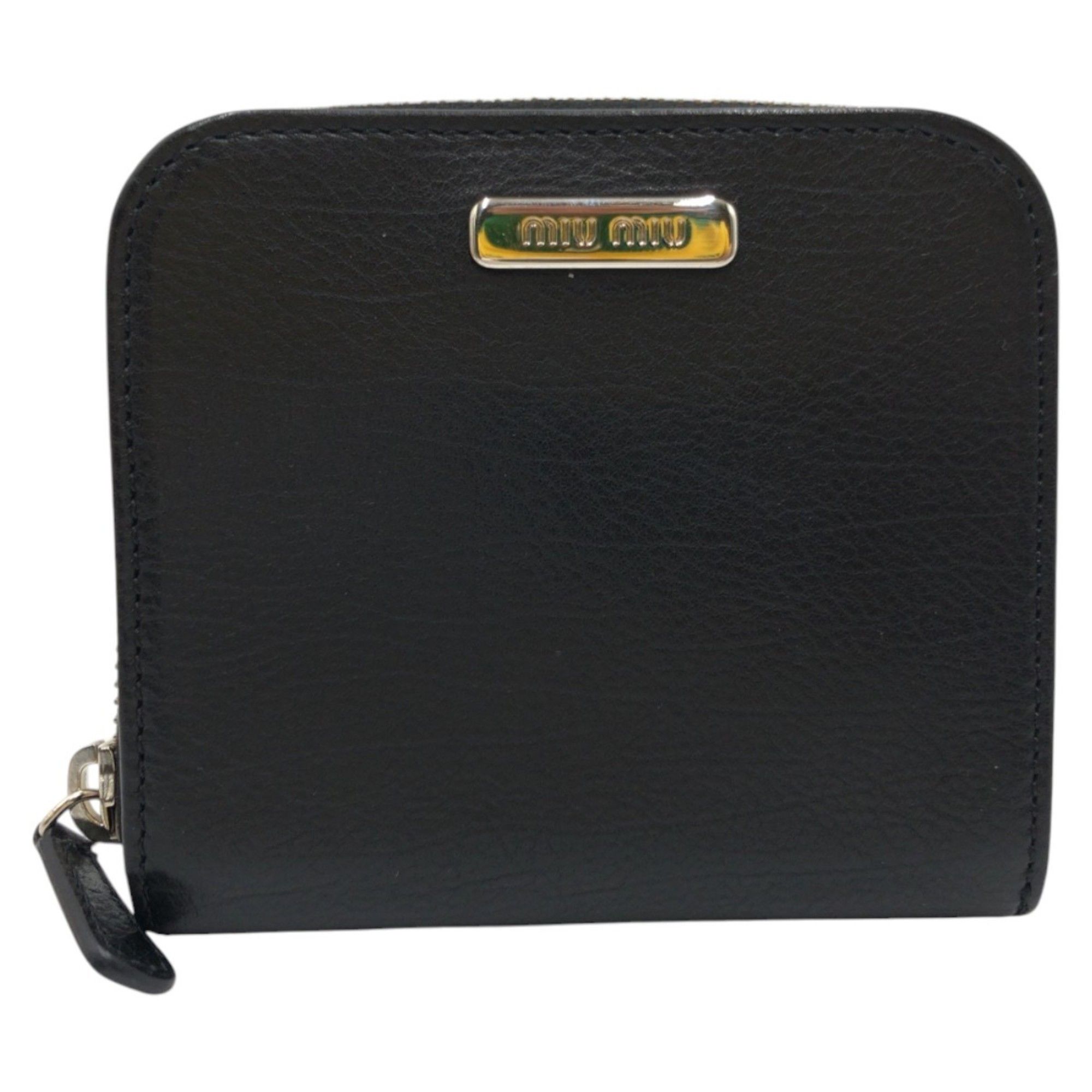 Black Small Leather Wallet | Miu Miu MIU MIU Compact Leather