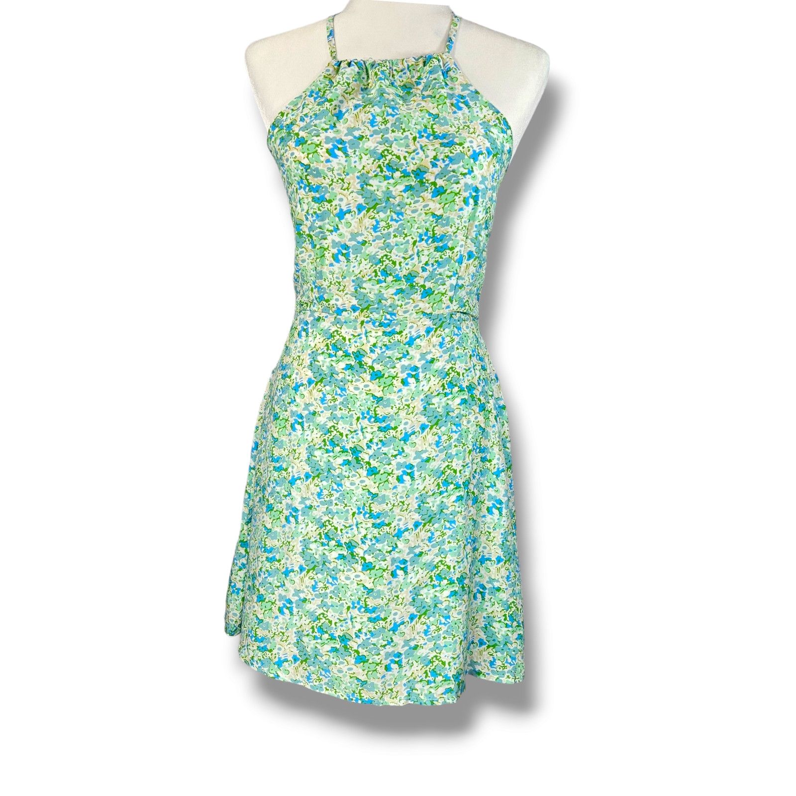 FAITHFULL NWT Faithfull the Brand Gaia Mini Dress Sz. 6 [M] Blue Green Size M / US 6-8 / IT 42-44 - 4 Thumbnail