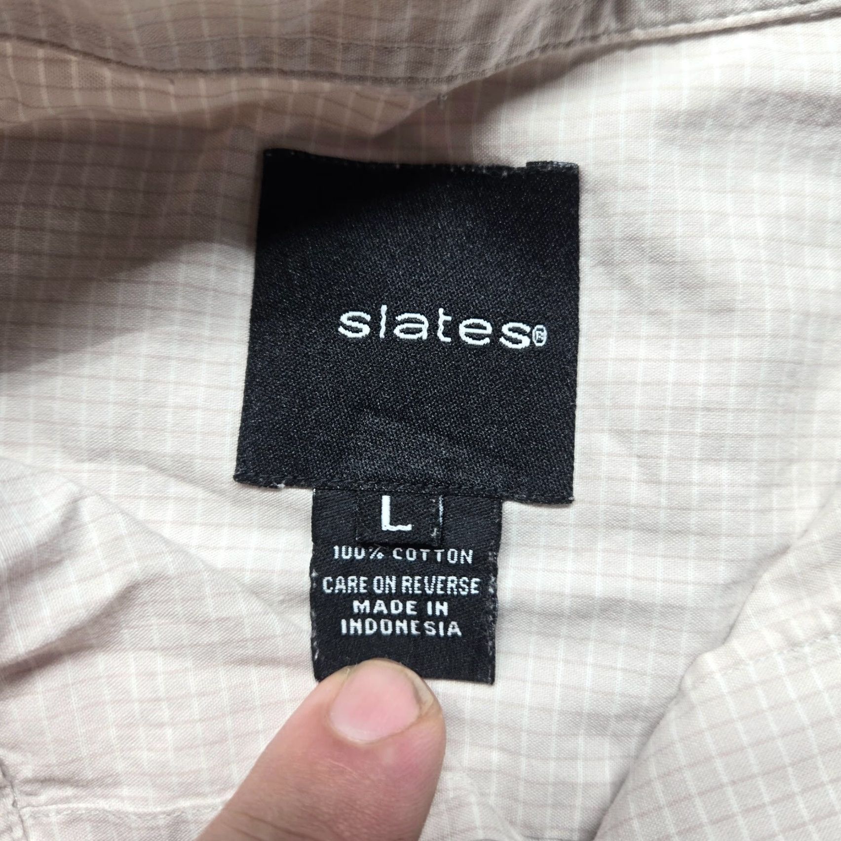 Vintage Slates Shirt Long Sleeve Mens L White Check Button-Up Fashion, Classic, Preppy Size US L / EU 52-54 / 3 - 3 Thumbnail