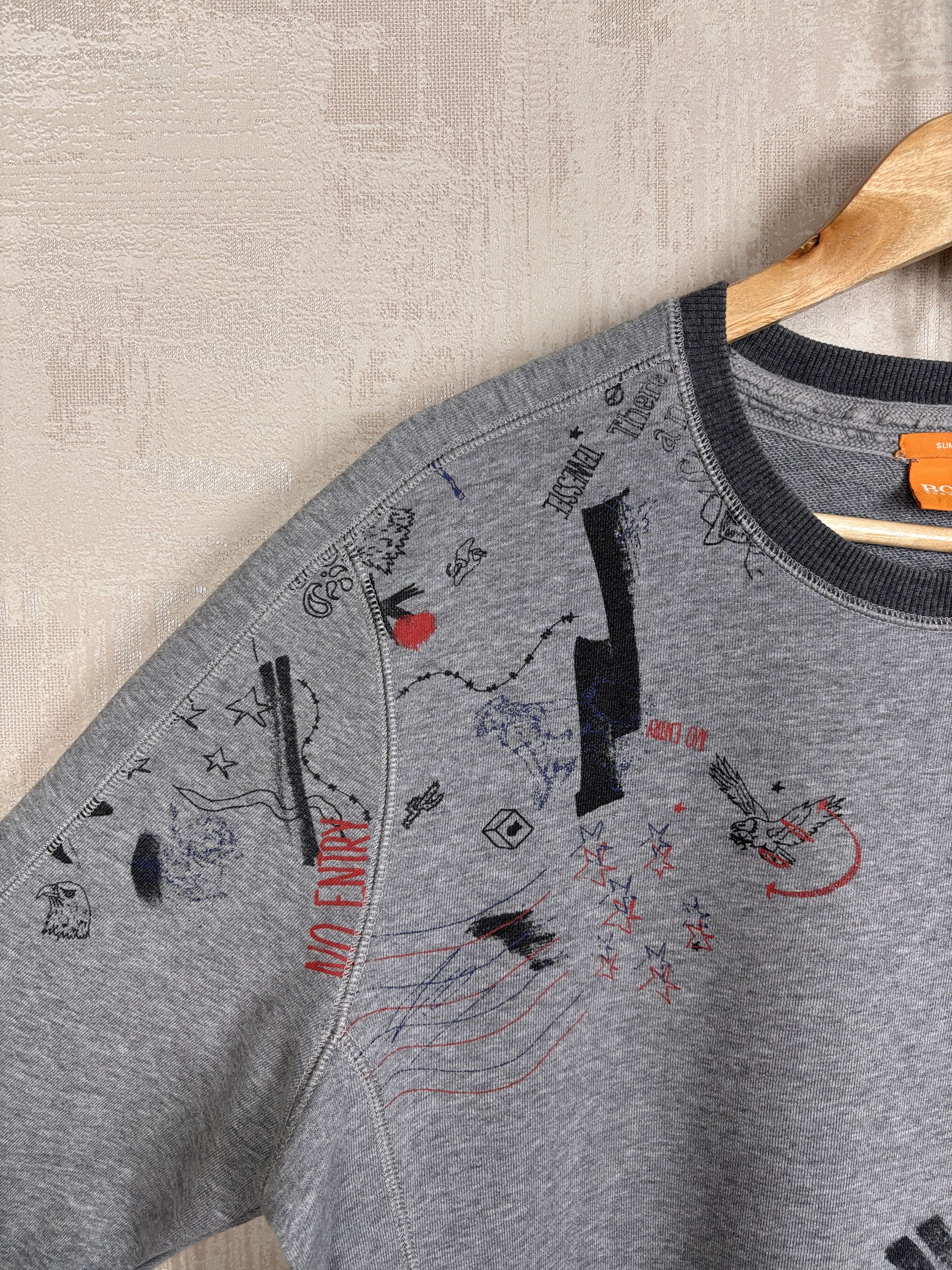 Hugo Boss Hugo Boss Orange Wheel Style Sweatshirt Scribble Print Size US M / EU 48-50 / 2 - 7 Thumbnail