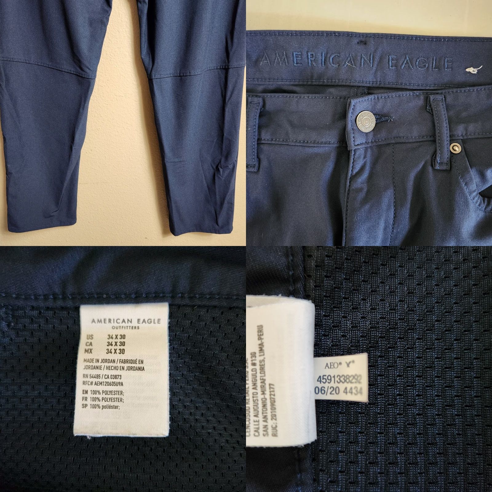 American Eagle Outfitters American Eagle Mens Navy Performance Straight Leg Golf Pants-Size 34x30 Size US 34 / EU 50 - 8 Thumbnail