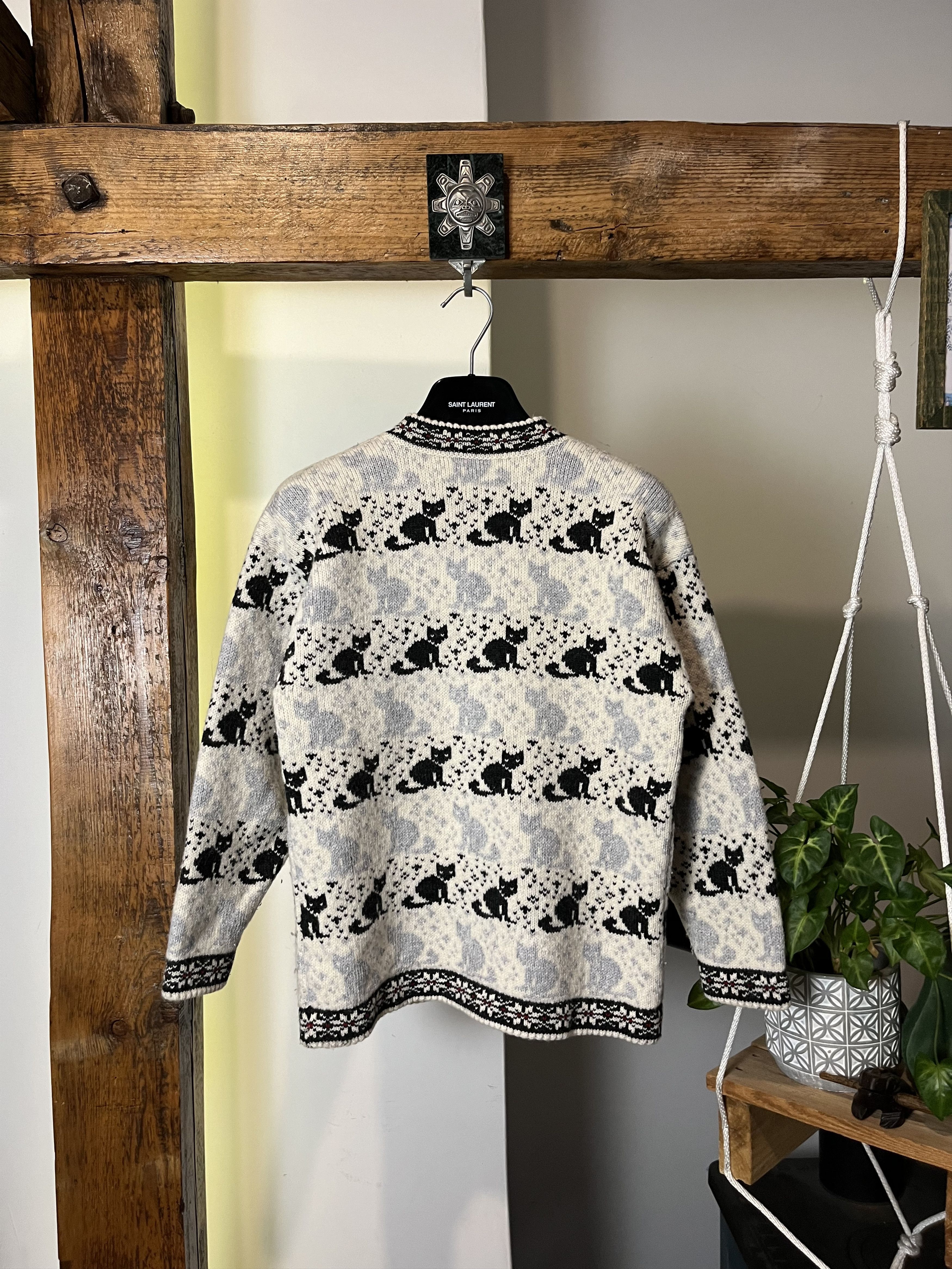 Dale Of Norway × Vintage 90s Hand Made Cats Dale of Norway Style Knit Wool Sweater Size US S / EU 44-46 / 1 - 2 Thumbnail