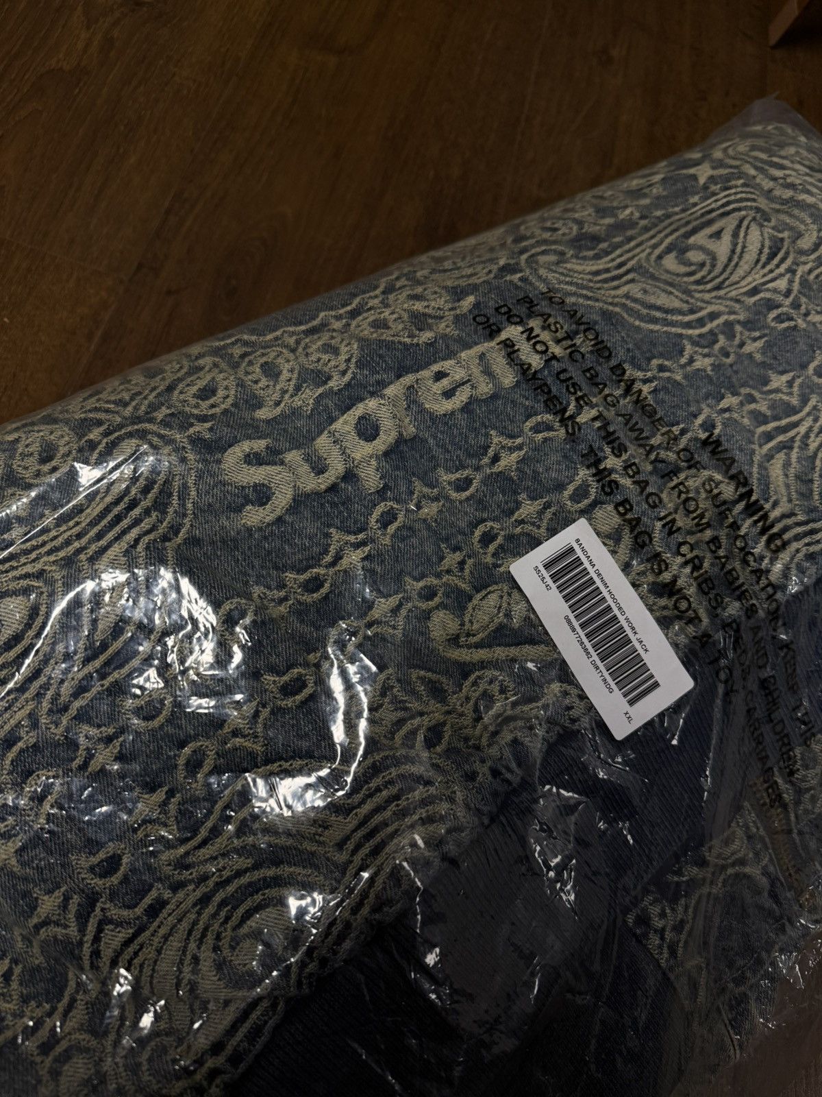 Supreme Supreme Bandana Jacquard Denim Hooded Work Jacket Blue XL Size US XXL / EU 58 / 5 - 13 Thumbnail