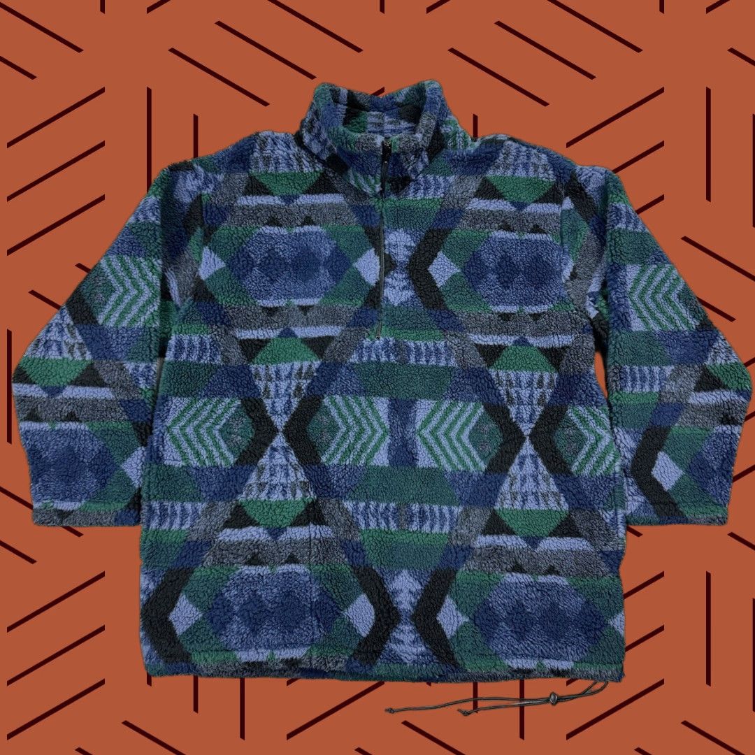 Eastern Mountain Sports VINTAGE EASTERN MOUNTAIN SPORTS EMS DEEP PILE PATTERNED FLEECE 1/4 ZIP SZ M USA MADE Size US M / EU 48-50 / 2 - 1 Thumbnail