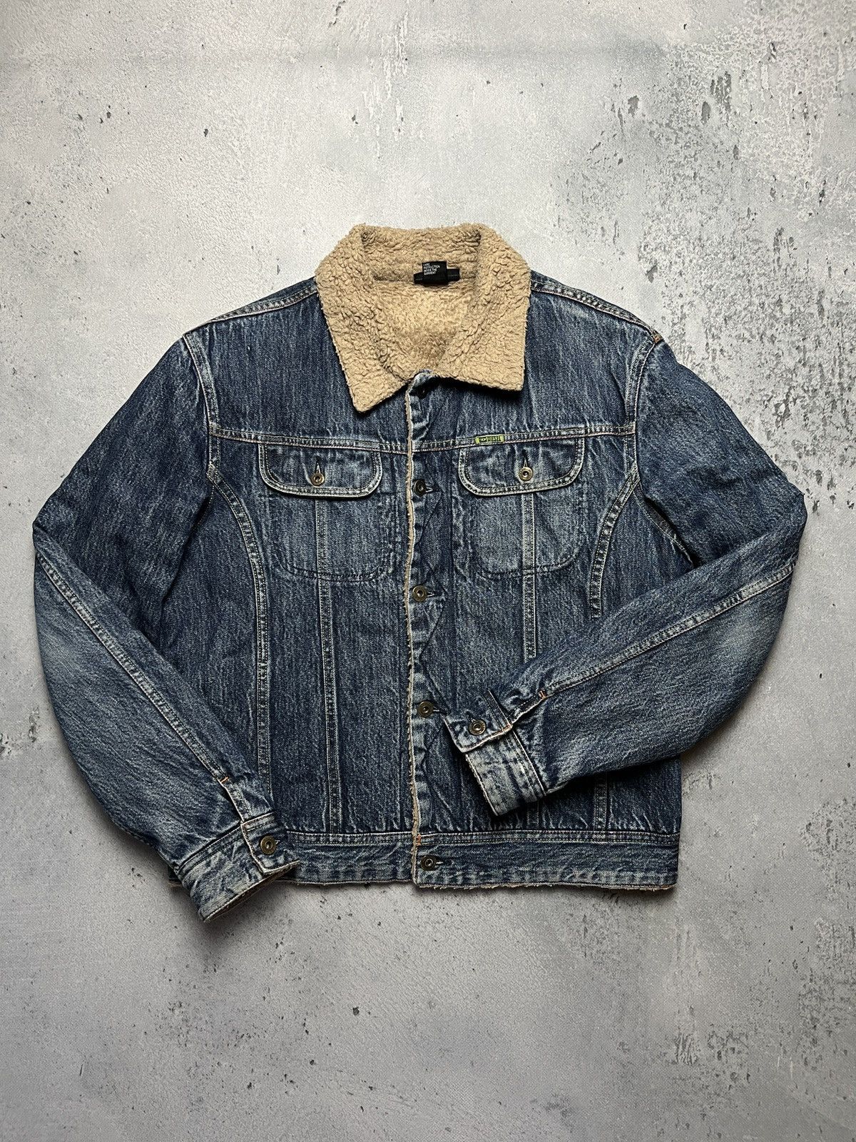 Vintage 00s Archive Diesel Trucker Sherpa Jacket Denim Jeans