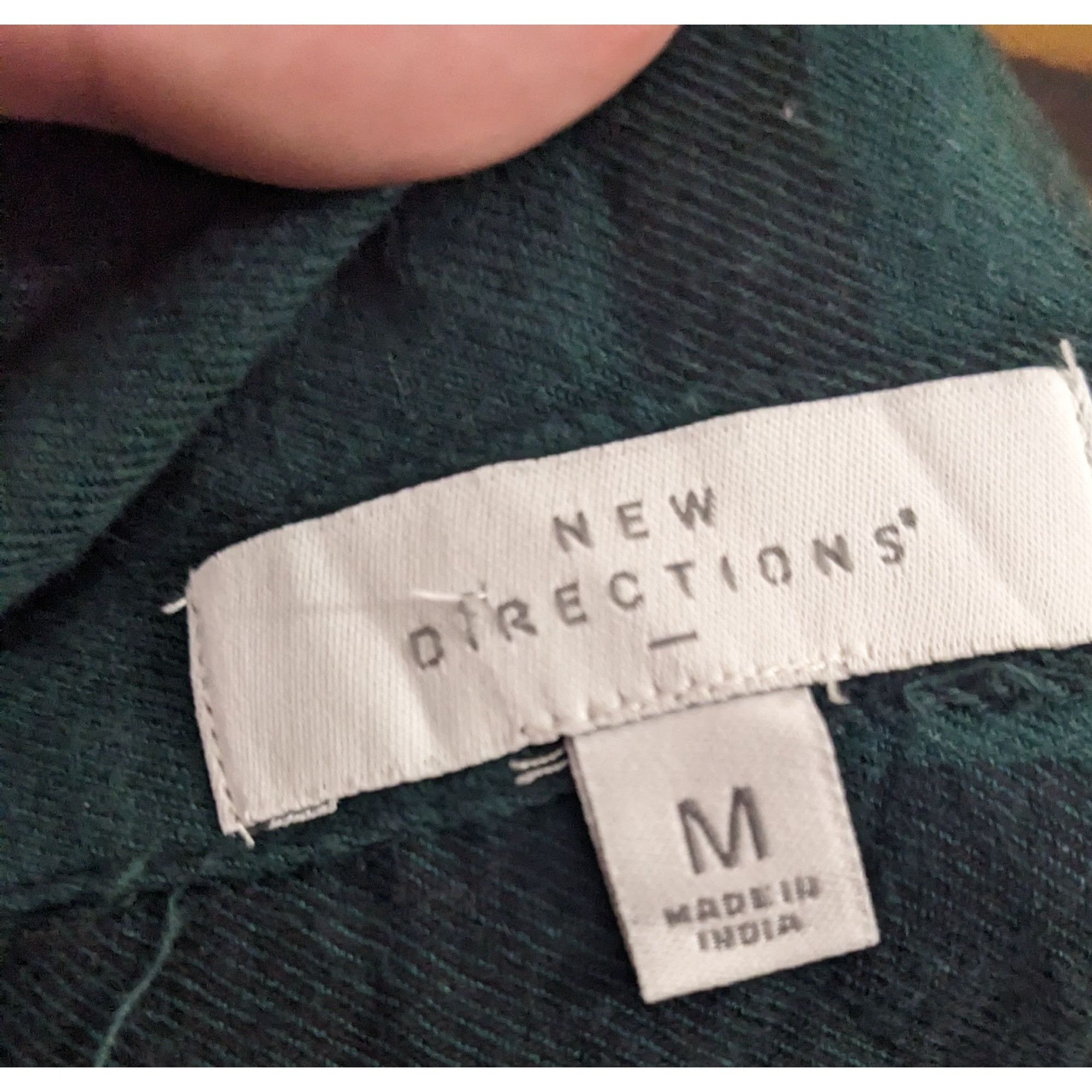 Other New Directions Black And Green Button Down Top Size M / US 6-8 / IT 42-44 - 6 Thumbnail