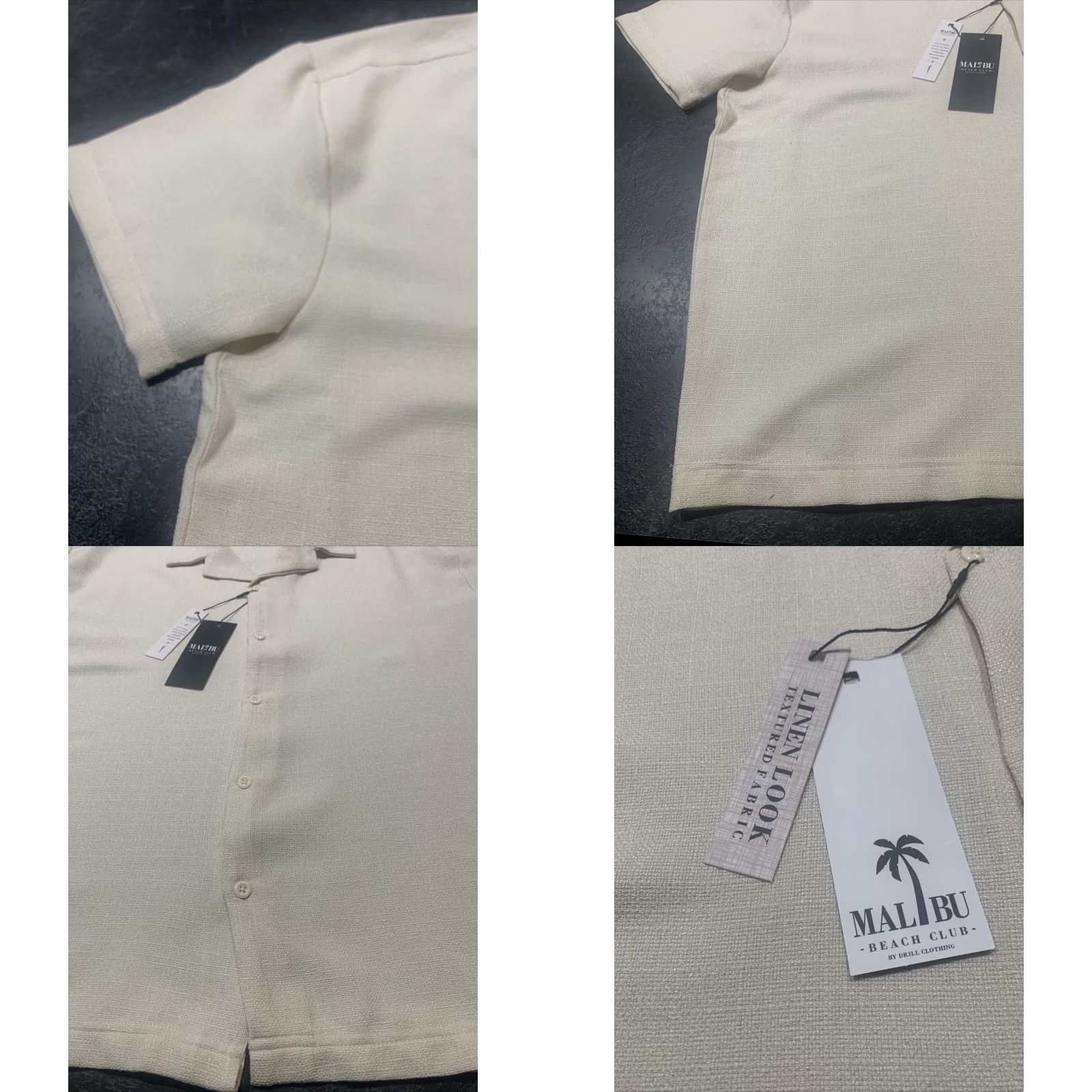 Vintage Malibu Beach Club Linen Look Polyester Golf Shirt 3X 3XL Textured Lightweight Size Beige Regular Long Sleeve Button-Up Men Size US XXL / EU 58 / 5 - 8 Thumbnail