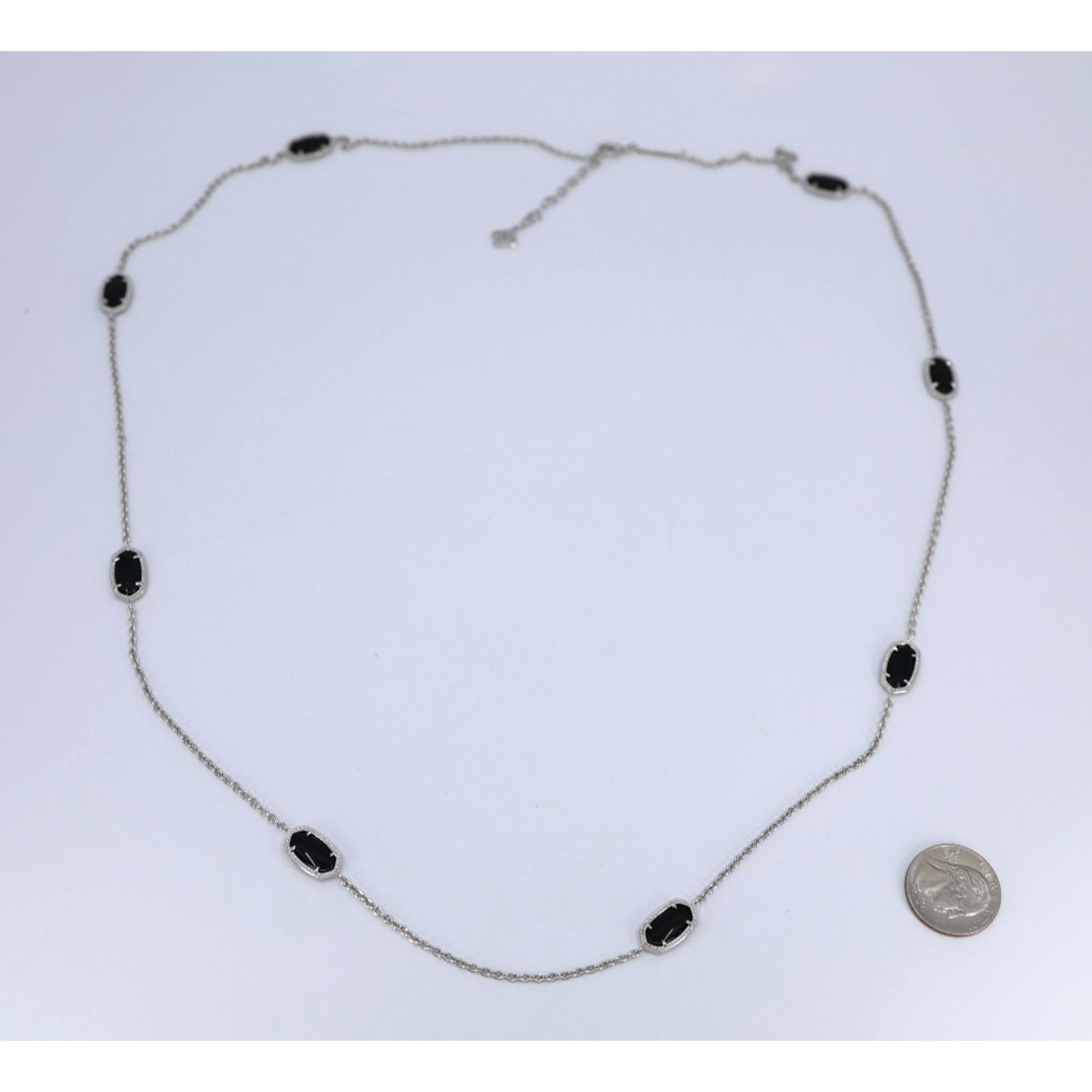 Kendra Scott KENDRA SCOTT Kellie Black Quartz Silver Tone Long Necklace Size ONE SIZE - 3 Thumbnail