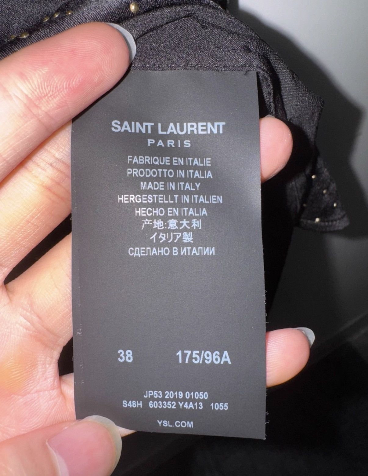 Saint Laurent Paris Saint Laurent 20SS Full-Studded Silk "Black Knight" Shirt Size US M / EU 48-50 / 2 - 8 Thumbnail