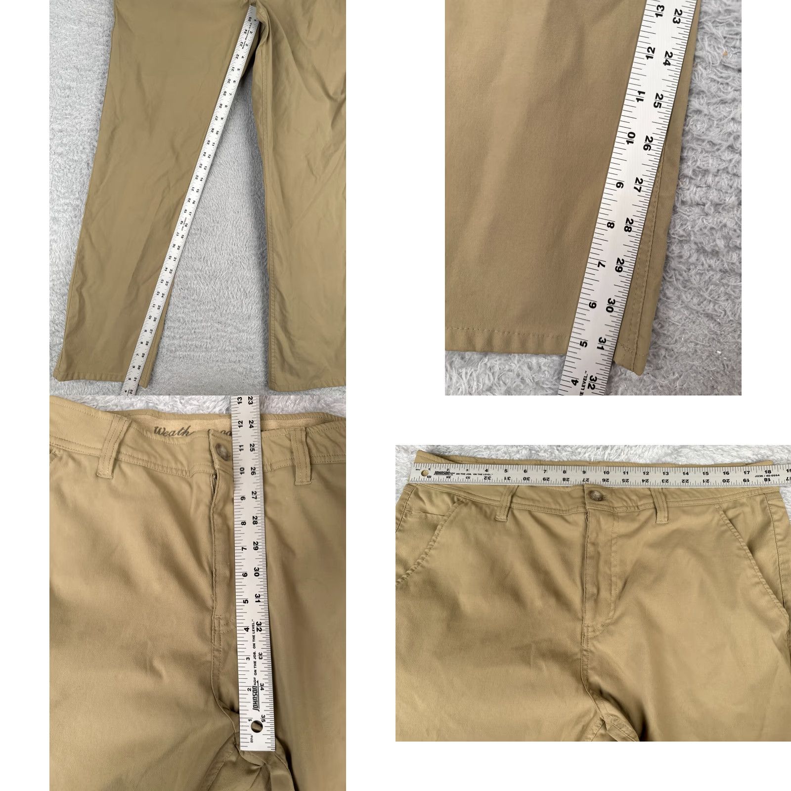 Weatherproof Weatherproof Pants Mens Regular Cargo Straight Beige 36x32 Nylon Blend Size 36 Inseam 32 Front Flat Pockets Cargo Pocket Workwear Outdoor Size US 36 / EU 52 - 8 Thumbnail