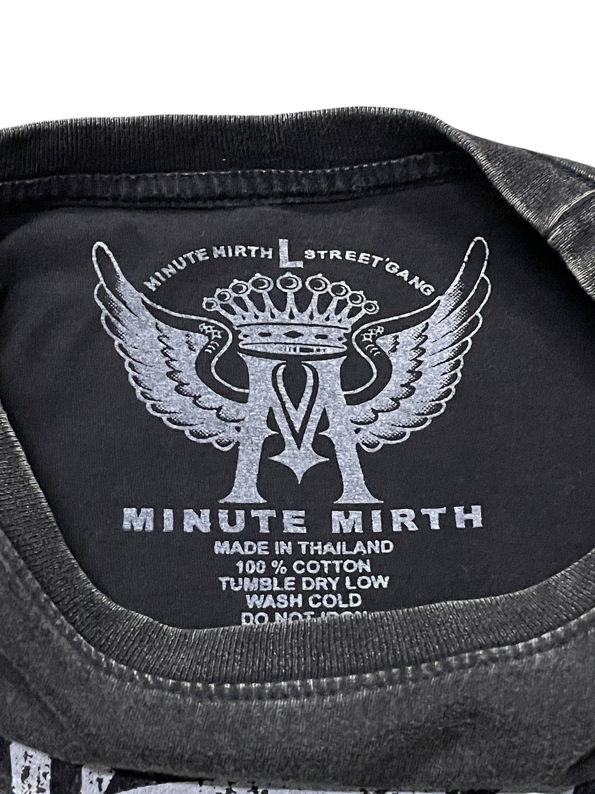 Hysteric Glamour × Japanese Brand Minute Mirth Rockin Skeletons Vintage Black Wash Tshirt Size US L / EU 52-54 / 3 - 9 Thumbnail