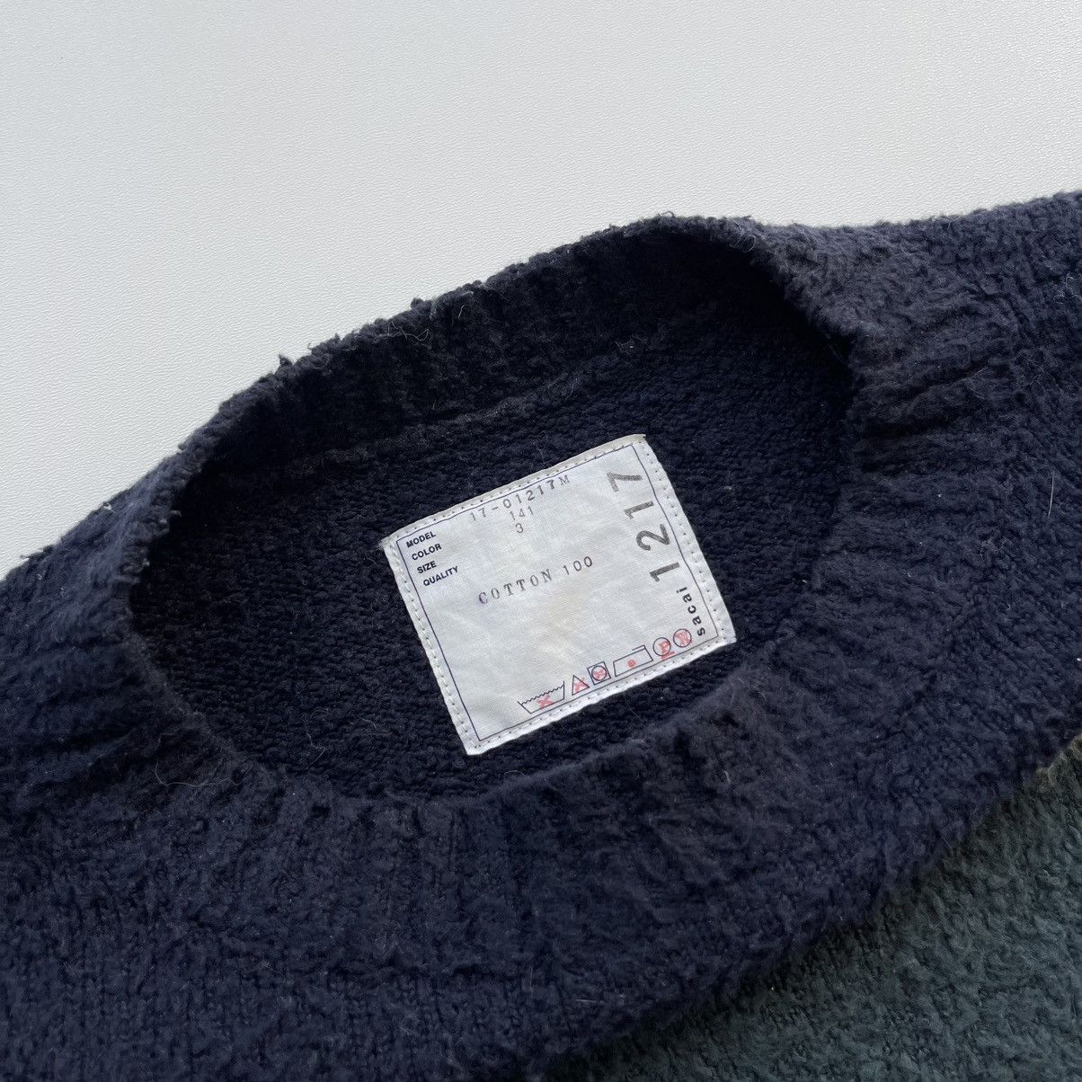 Japanese Brand × Sacai Sacai Resort 2017 Cotton Knit Sweater Unisex Colorblock Rare Size US L / EU 52-54 / 3 - 7 Thumbnail