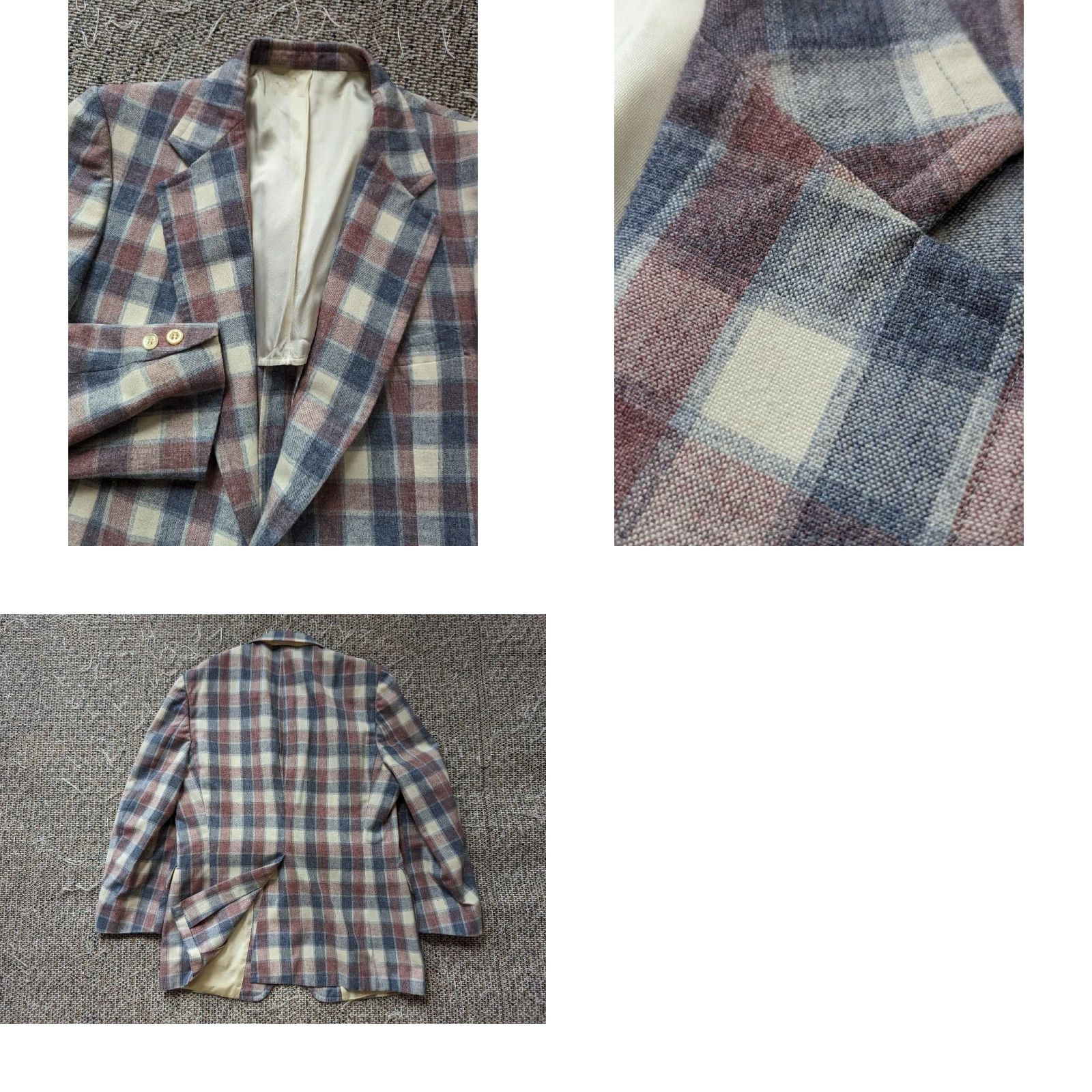 Vintage VINTAGE USA MADE PREPPY PLAID CHECK 40S BLAZER FLANNEL WOOL KENTUCKY DERBY MEN 40S Blazer Size 40R - 8 Thumbnail