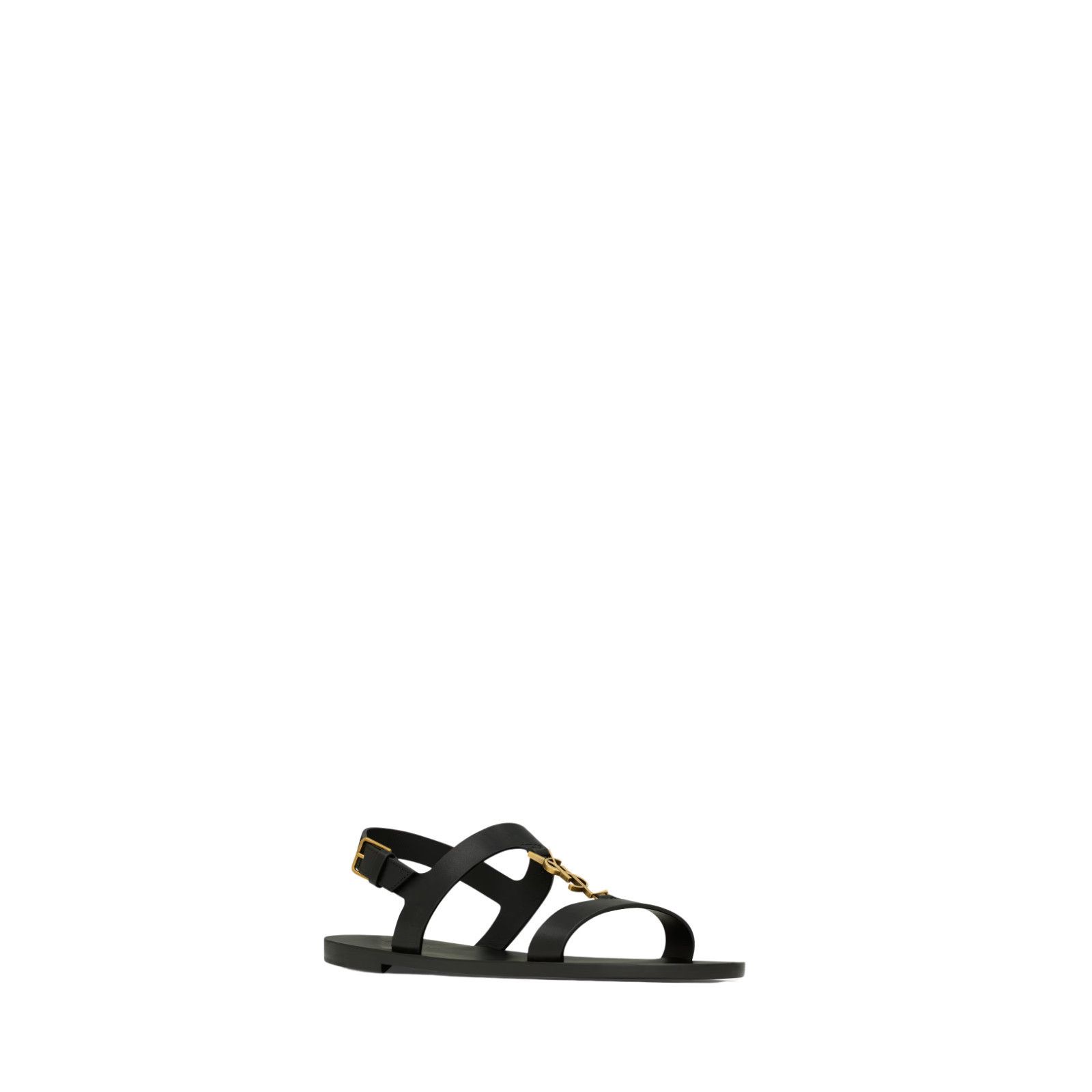 SAINT LAURENT Cassandre $930 Men's Black Smooth Leather Sand