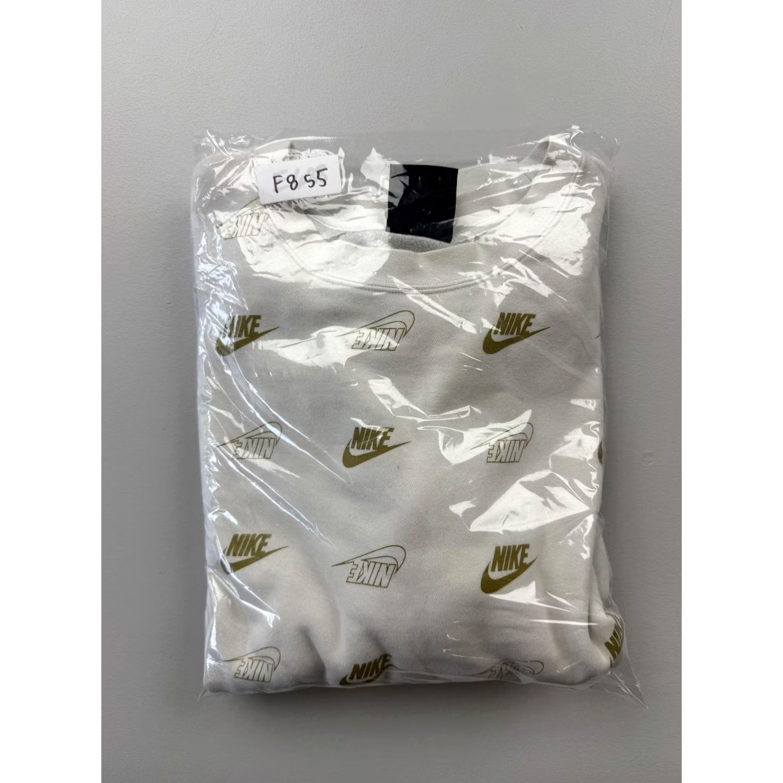 Nike Nike Mens 2XL White Fleece Crewneck Pullover Allover Logo Graphic Sweatshirt Size US XXL / EU 58 / 5 - 6 Thumbnail