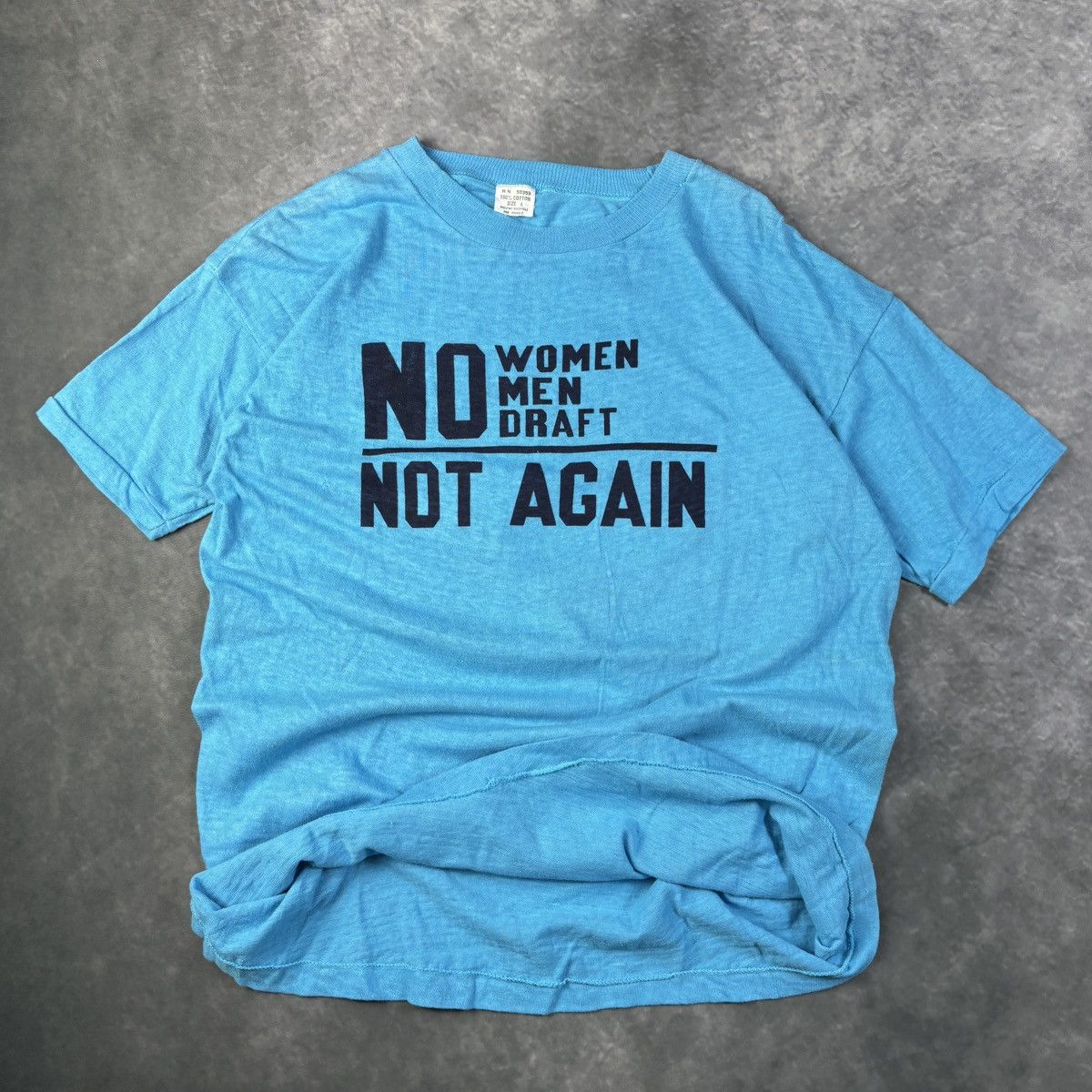 Vintage 1970s Anti Draft Tee True Vintage Political Protest Activist Size US M / EU 48-50 / 2 - 1 Thumbnail
