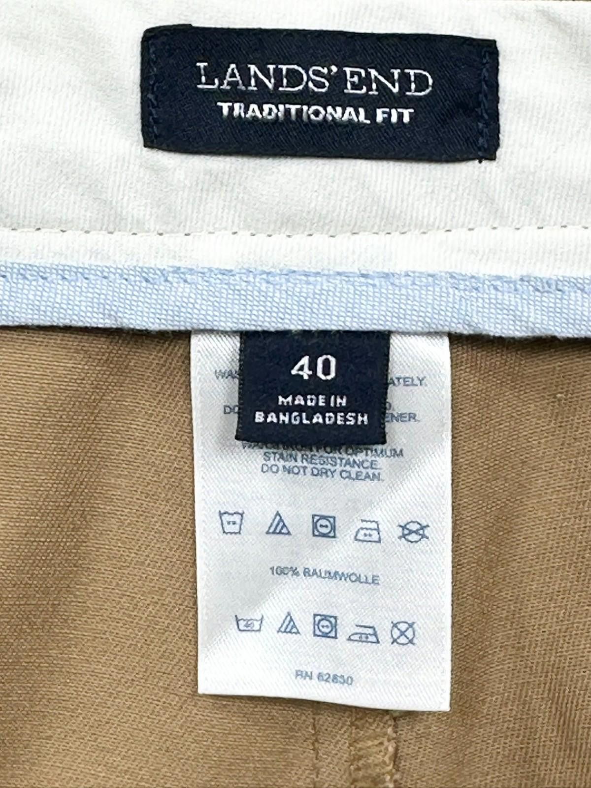 Lands' End Lands End Traditional Straight Leg Chinos Brown Men's 40/30 Size US 40 / EU 56 - 3 Thumbnail