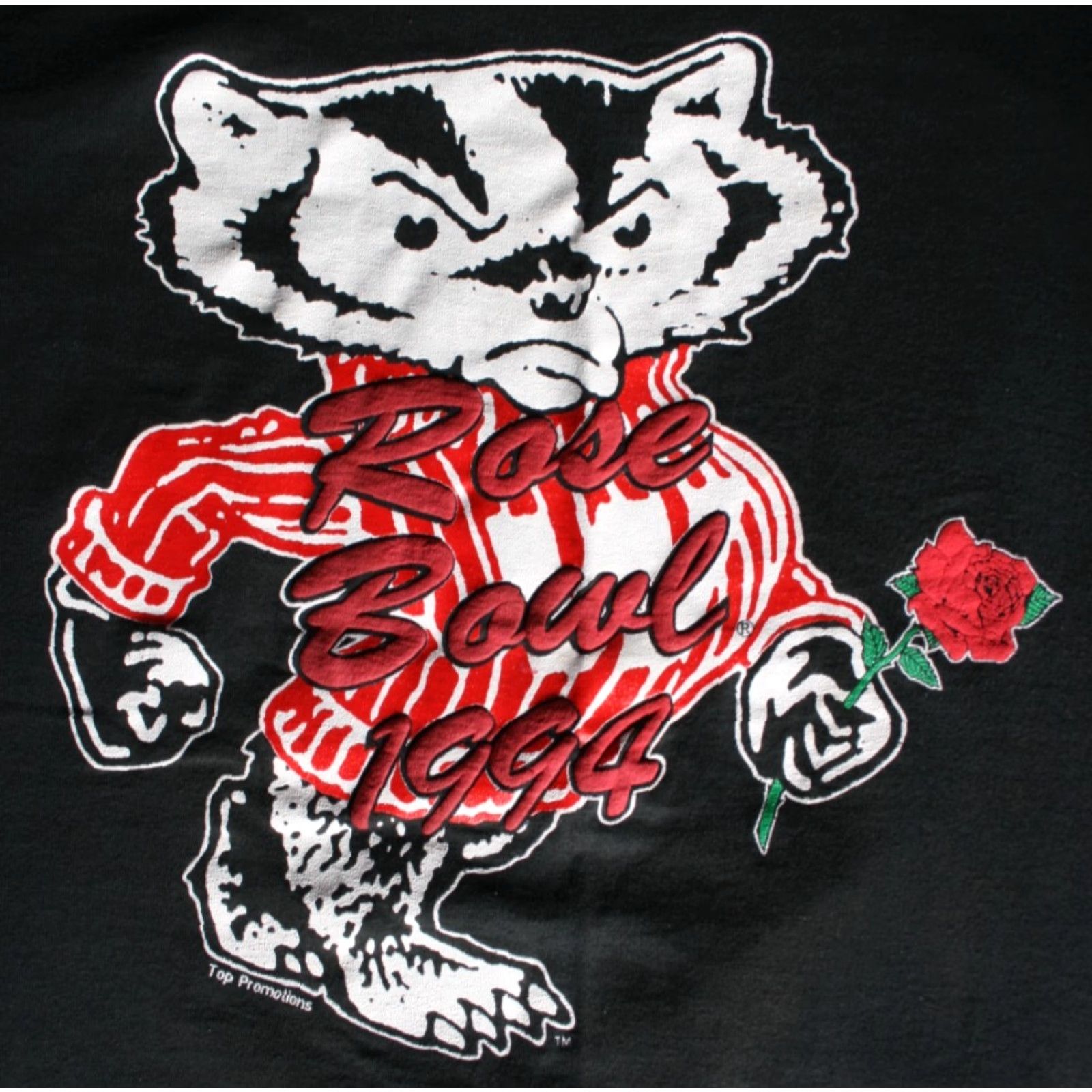 Fruit Of The Loom VINTAGE Wisconsin Badgers T-Shirt Mens Size L Black crew neck Short Sleeve 1994 Rose Bowl Fruit of the Loom Size US L / EU 52-54 / 3 - 3 Thumbnail