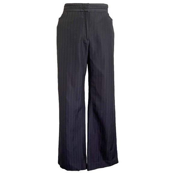 Gerard Darel Gerard Darel Navy Pinstripe Wool Straight Leg Trousers - M Size 28" / US 6 / IT 42 - 2 Thumbnail