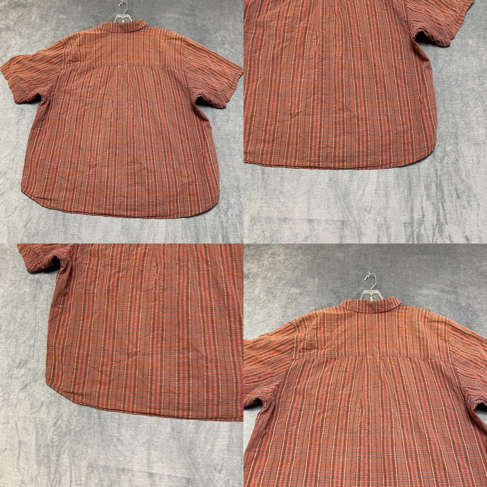 Vintage Elisabeth by Liz Claiborne Shirt Women 18 Brown Striped Cotton Button Up Size XXL / US 16-18 / IT 52-54 - 9 Thumbnail
