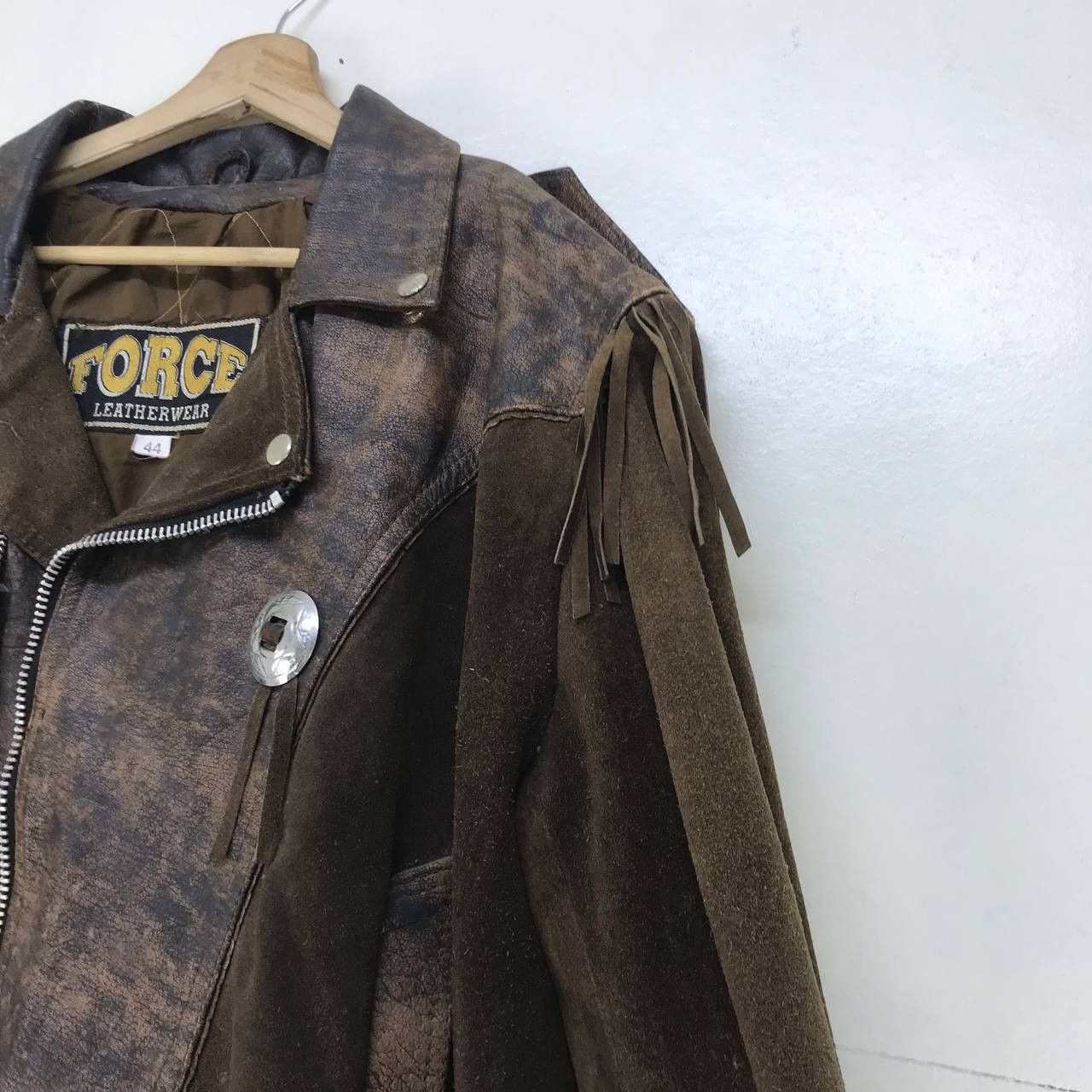 Cowboy Equipment × Vintage Rare🔥Force Leatherwear Cowboys Double Collar Leather Jacket Size US M / EU 48-50 / 2 - 6 Thumbnail