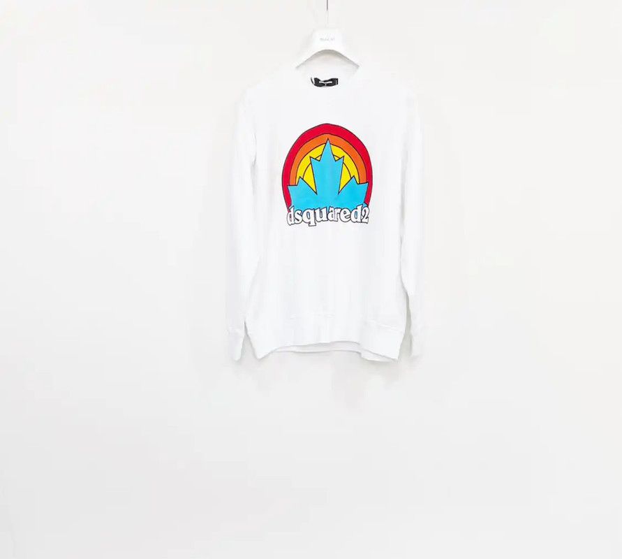 Dsquared2 DSQUARED2 Oversized White Long Sleeve Sweatshirt 0089 Size US XL / EU 56 / 4 - 1 Thumbnail