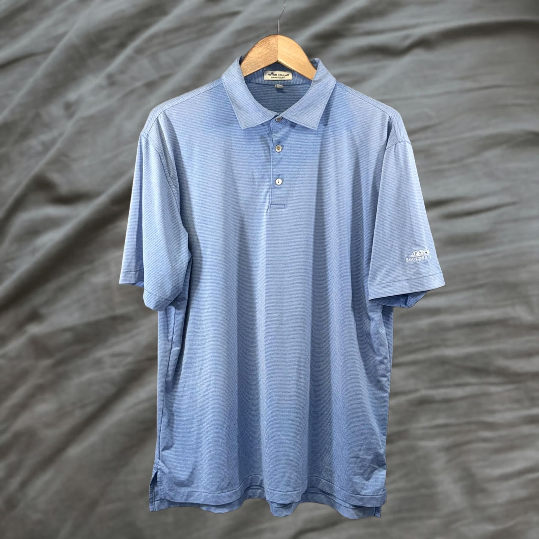 Peter Millar Peter Millar Polo Shirt Mens Large Blue Summer Comfort Boulder Ridge Golf Stretch Size US L / EU 52-54 / 3 - 1 Thumbnail