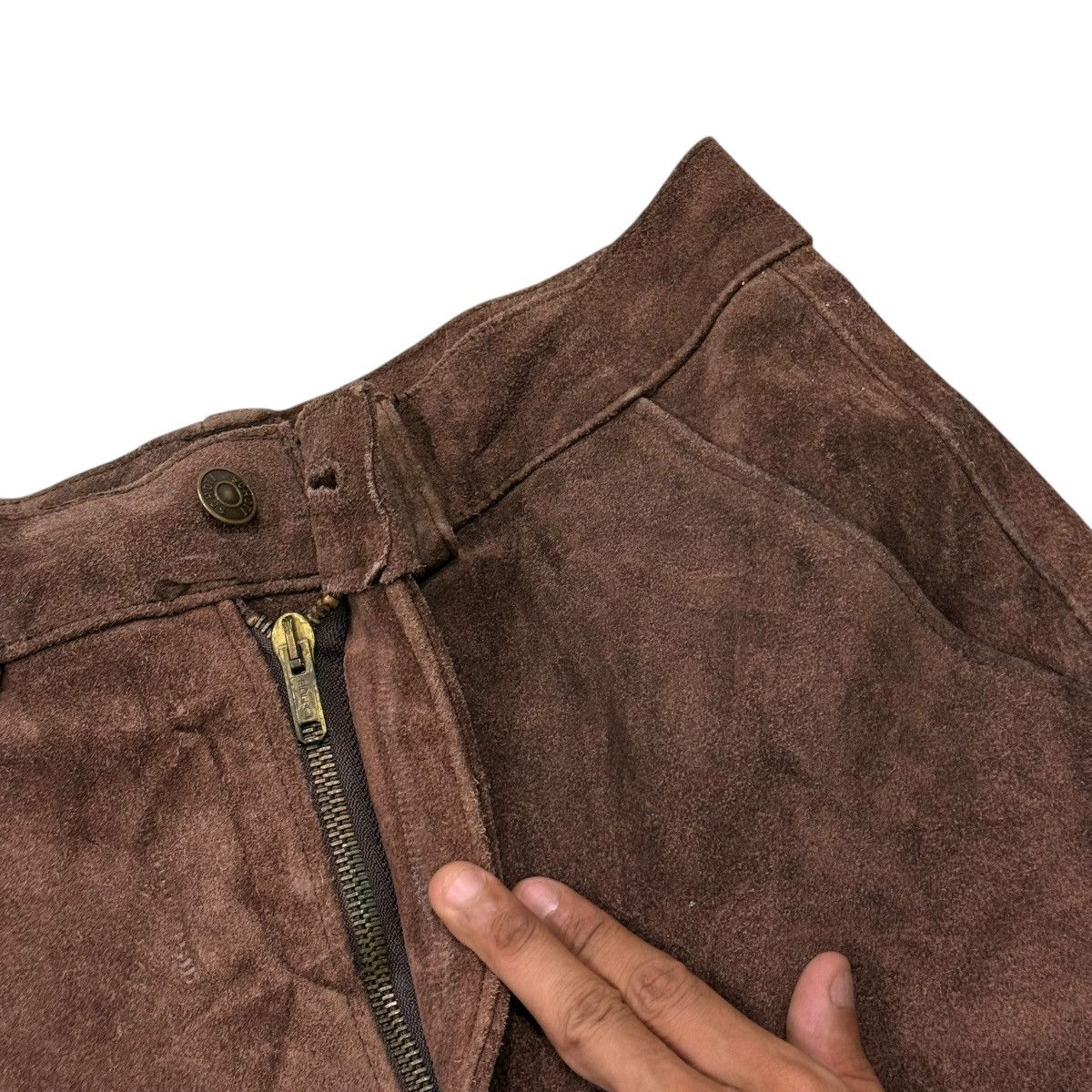 Schott Vintage Schott NYC Made In USA Suede Leather Short Pants Size US 30 / EU 46 - 14 Thumbnail