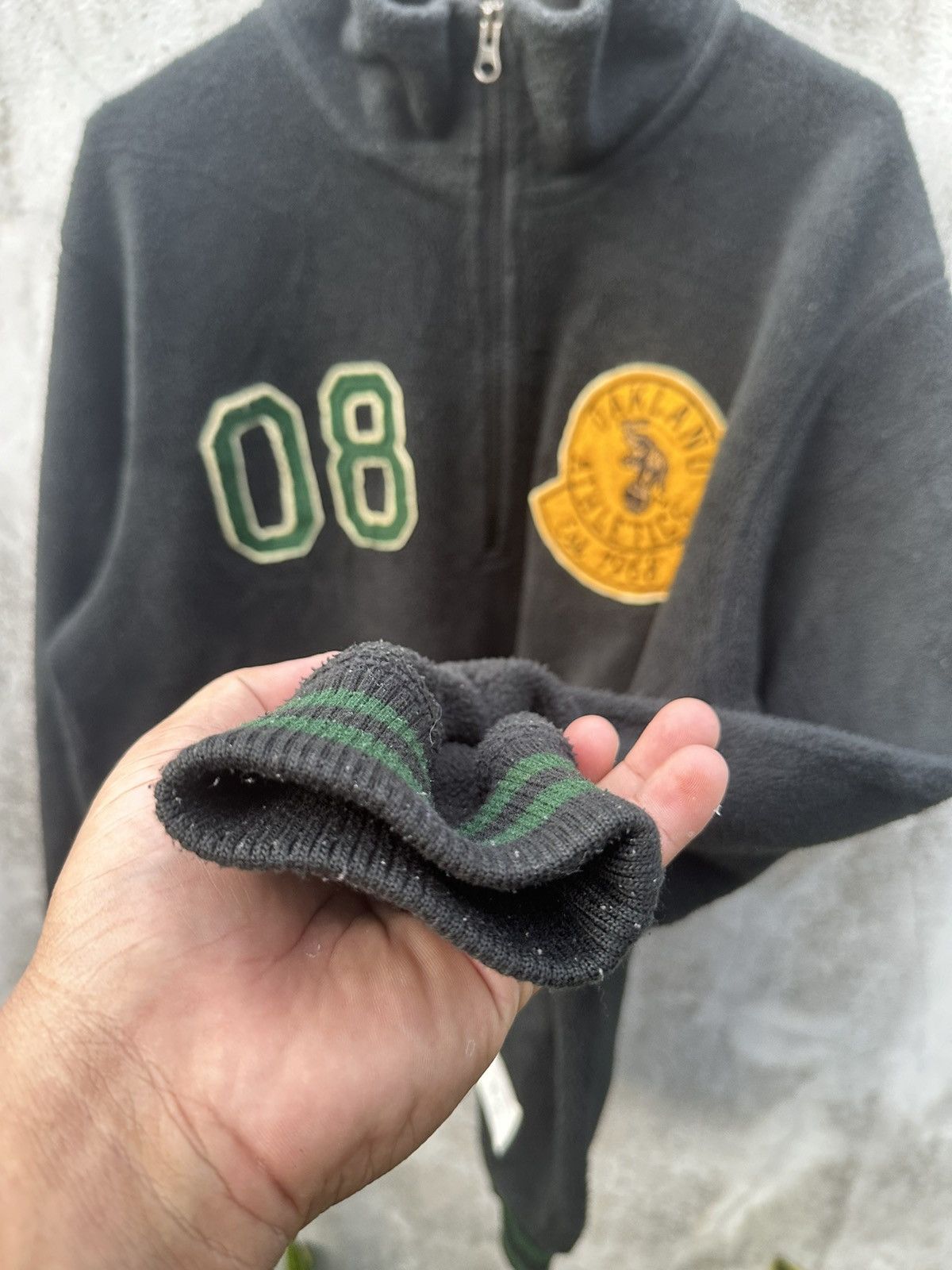 MLB Mlb Oakland atlentic half zipper fleece sweatshirt Size US XL / EU 56 / 4 - 5 Thumbnail