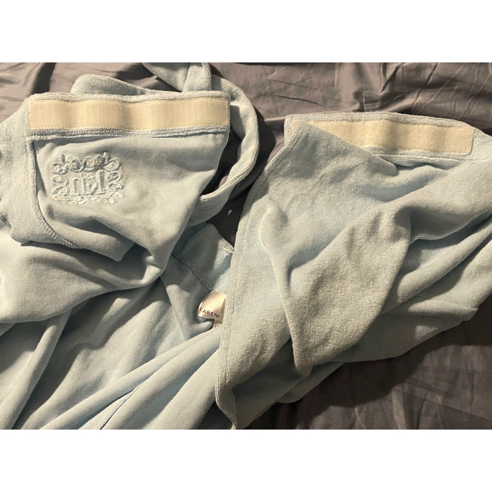 Vintage Karen Neuburger Spa Shower Wrap Women XL Blue Cotton Blend Terry NWT Shower Wrap Size ONE SIZE - 5 Thumbnail