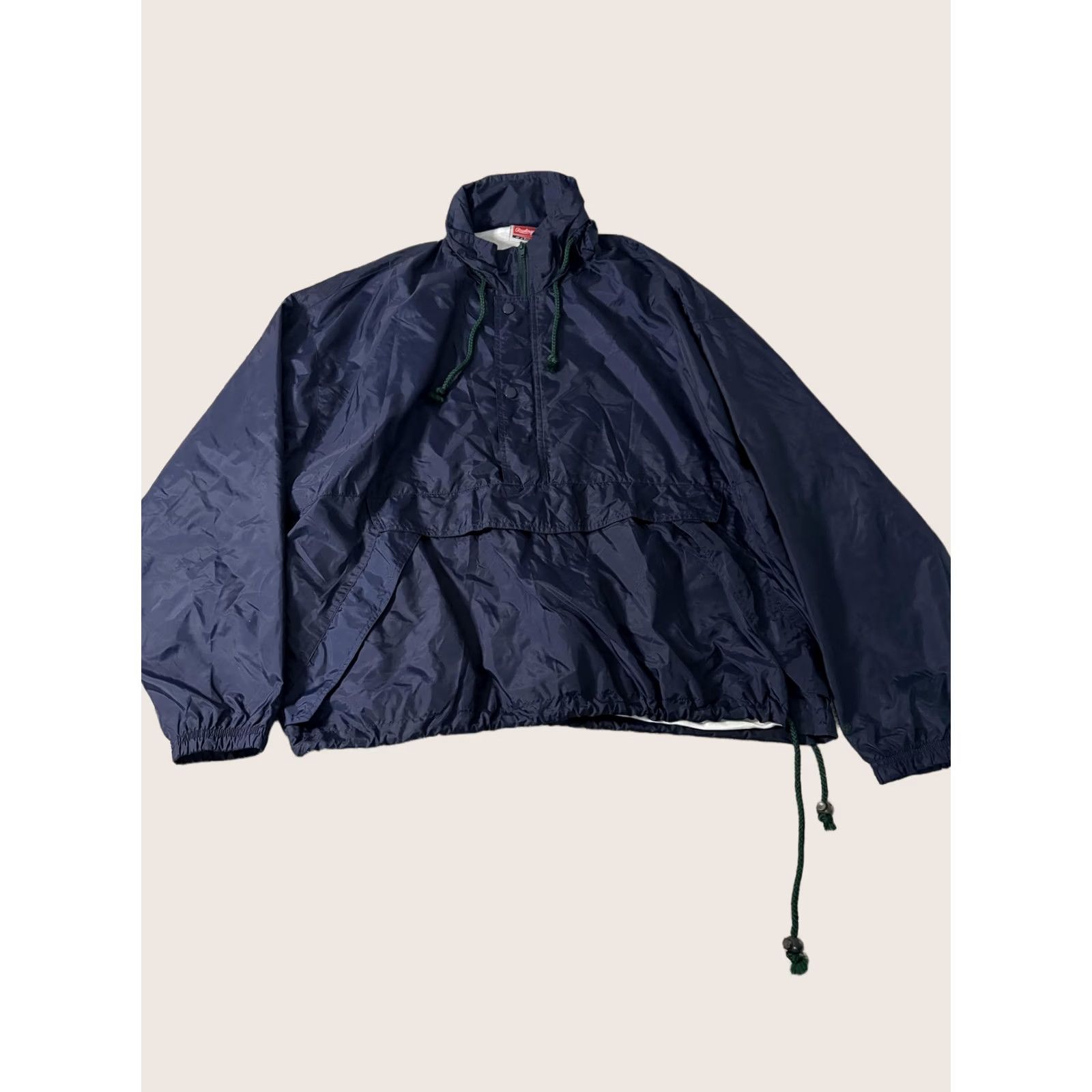 Vintage Rawlings Jacket Mens 3XL Hooded Windbreaker Blue Lined Pullover Baseball Shirt Outer Shell Nylon Zip pockets Adjustable Camouflage? Size US XXL / EU 58 / 5 - 1 Thumbnail