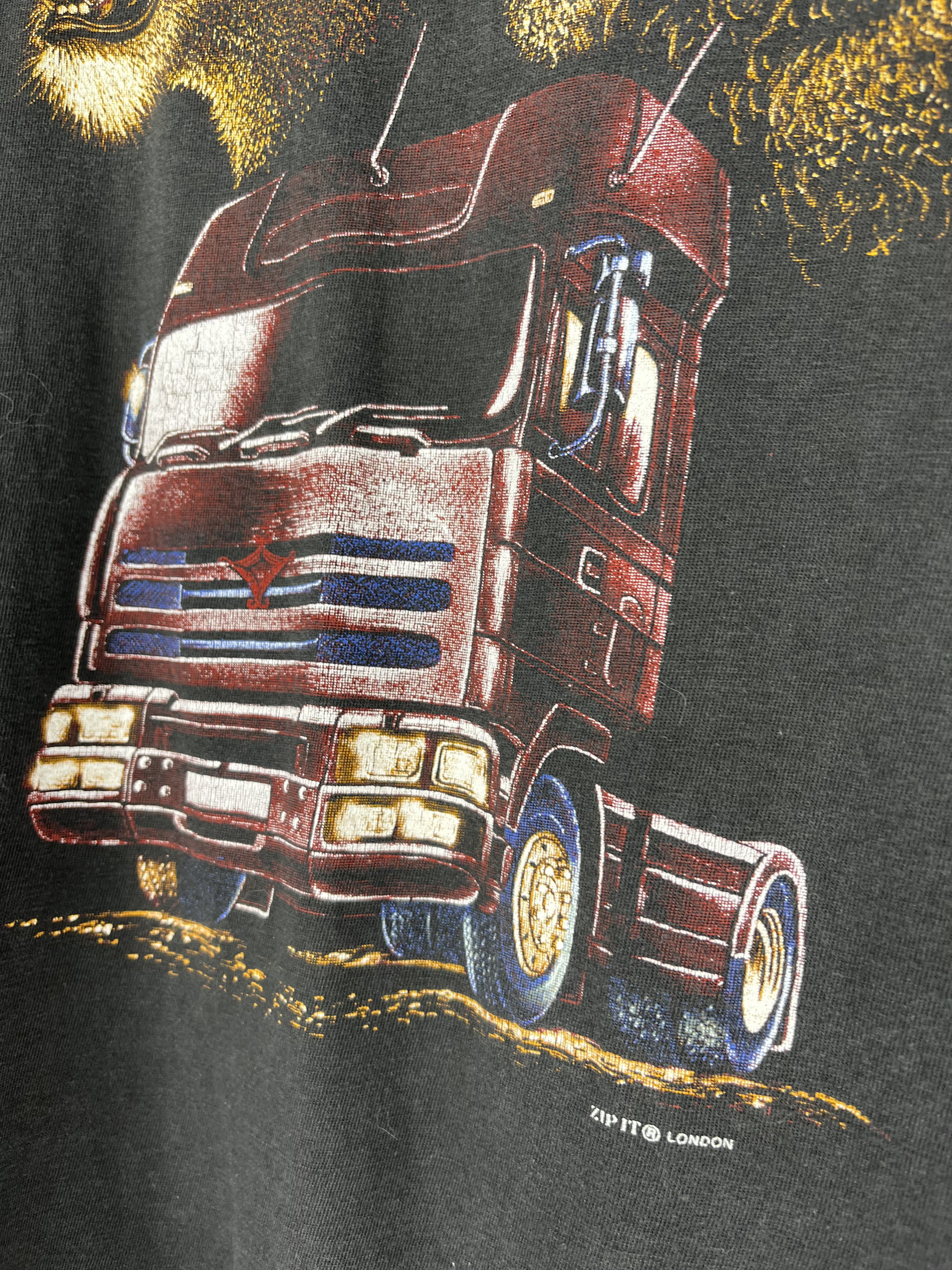 Vintage Vintage 90s lion lioness and truck Boxy Fit Tee ZipIt London Size US XL / EU 56 / 4 - 8 Thumbnail