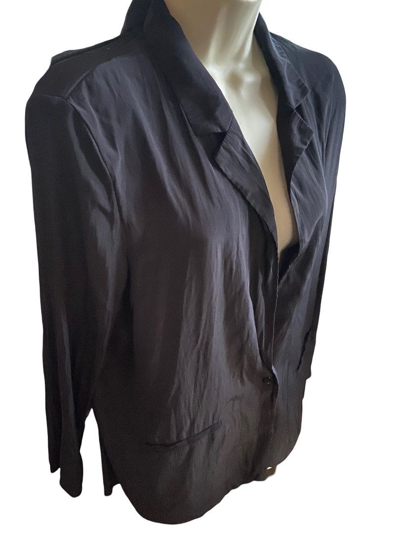 Designer × Vintage American Vintage black blazer padded shoulders,M, polyester. Size M / US 6-8 / IT 42-44 - 2 Thumbnail