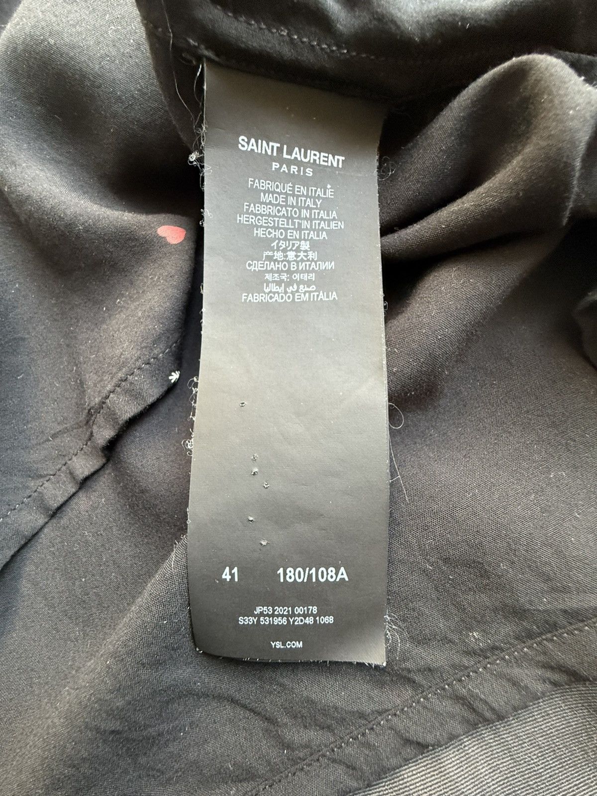 Saint Laurent Paris SS22 Saint Laurent short sleeve shirt heart arrow logo 41 Size US L / EU 52-54 / 3 - 18 Thumbnail