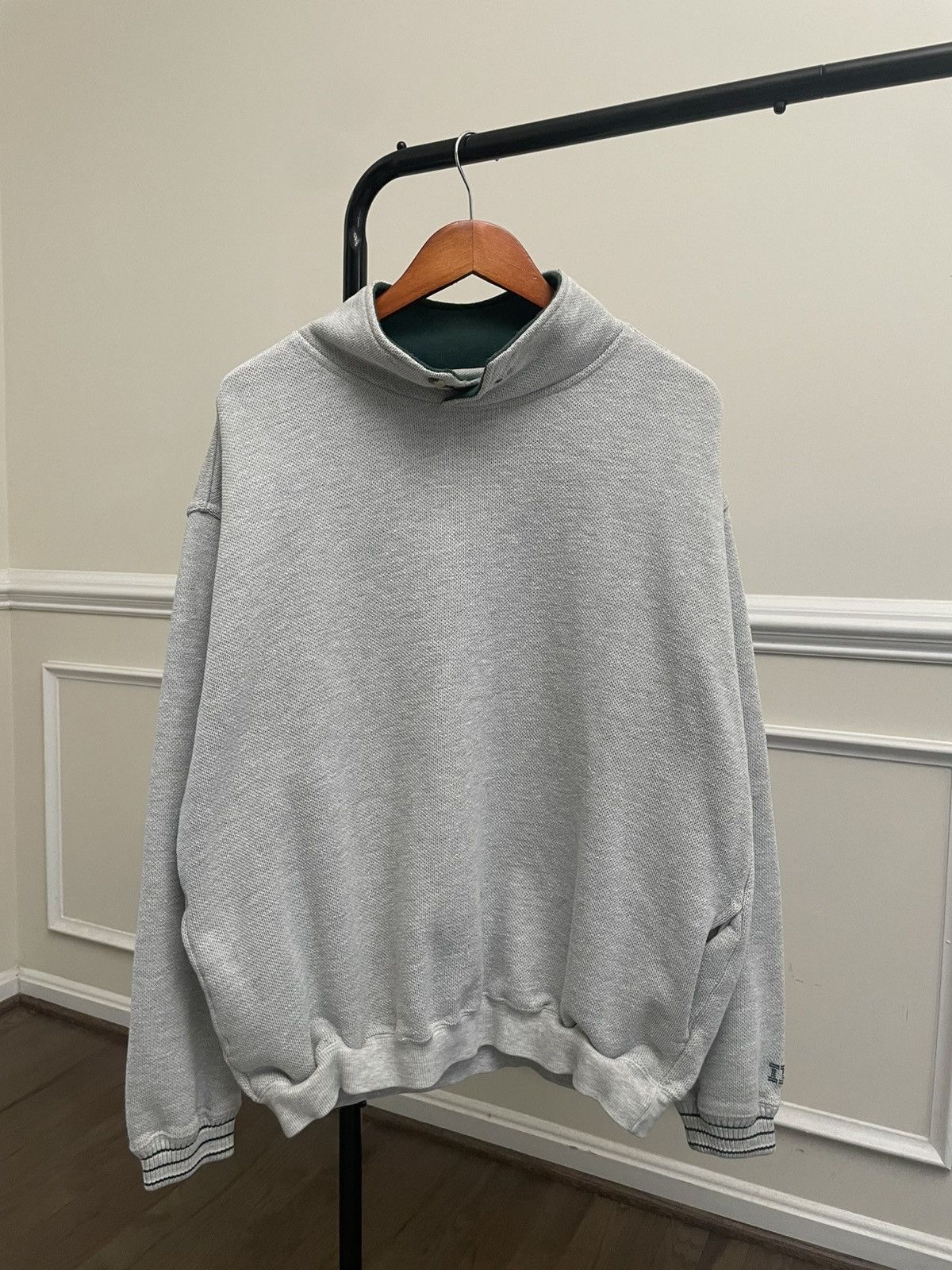 Vintage Vintage 90s Green Shawl Collar Sweatshirt Polo Ralph Lauren Size US L / EU 52-54 / 3 - 1 Thumbnail