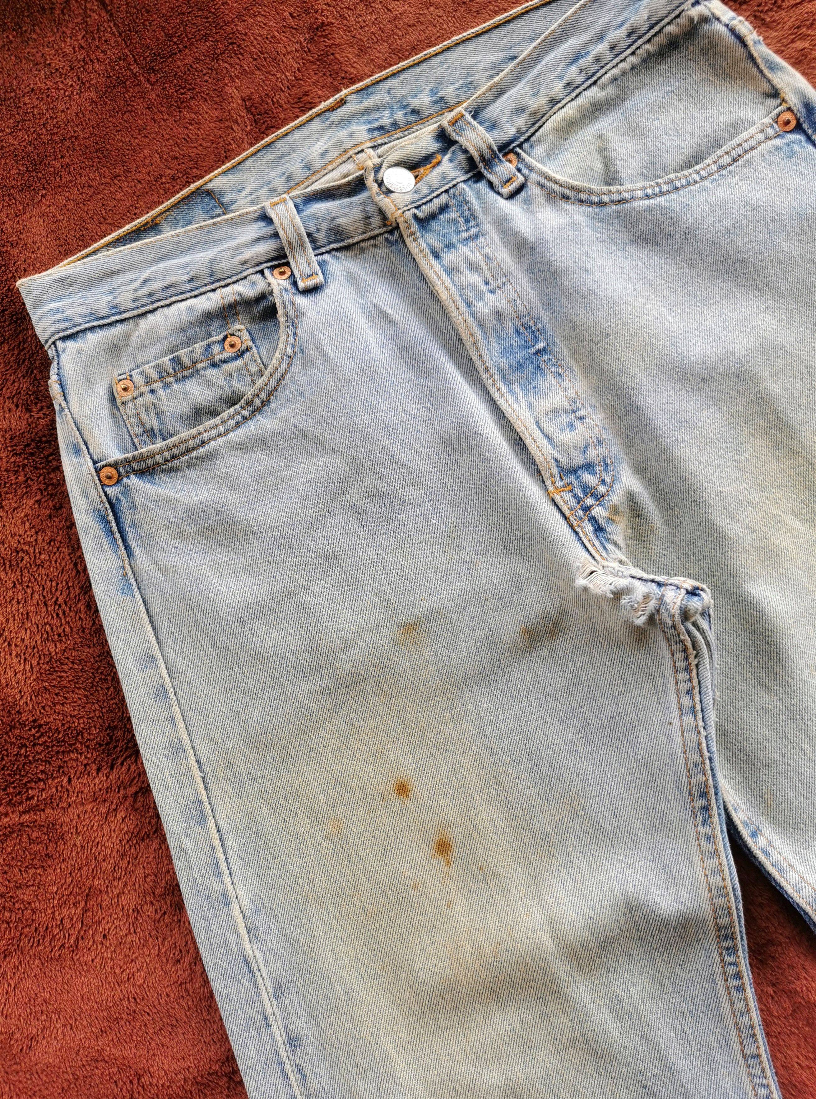 Levi's Vintage Levis 501 Distressed Fuck Dirty Jeans Size US 31 - 9 Thumbnail