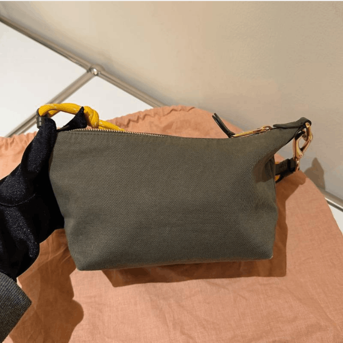 Miu Miu Miu Miu Olive & Yellow Colorblock Fabric Top Handle Bag Size ONE SIZE - 2 Thumbnail