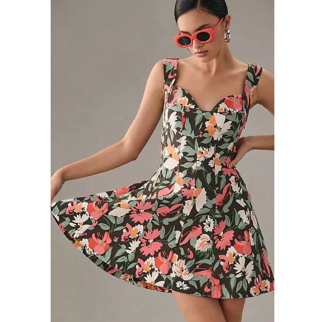 Anthropologie New By Anthropologie Sweetheart Floral Mini Dress $180 M Size M / US 6-8 / IT 42-44 - 1 Thumbnail